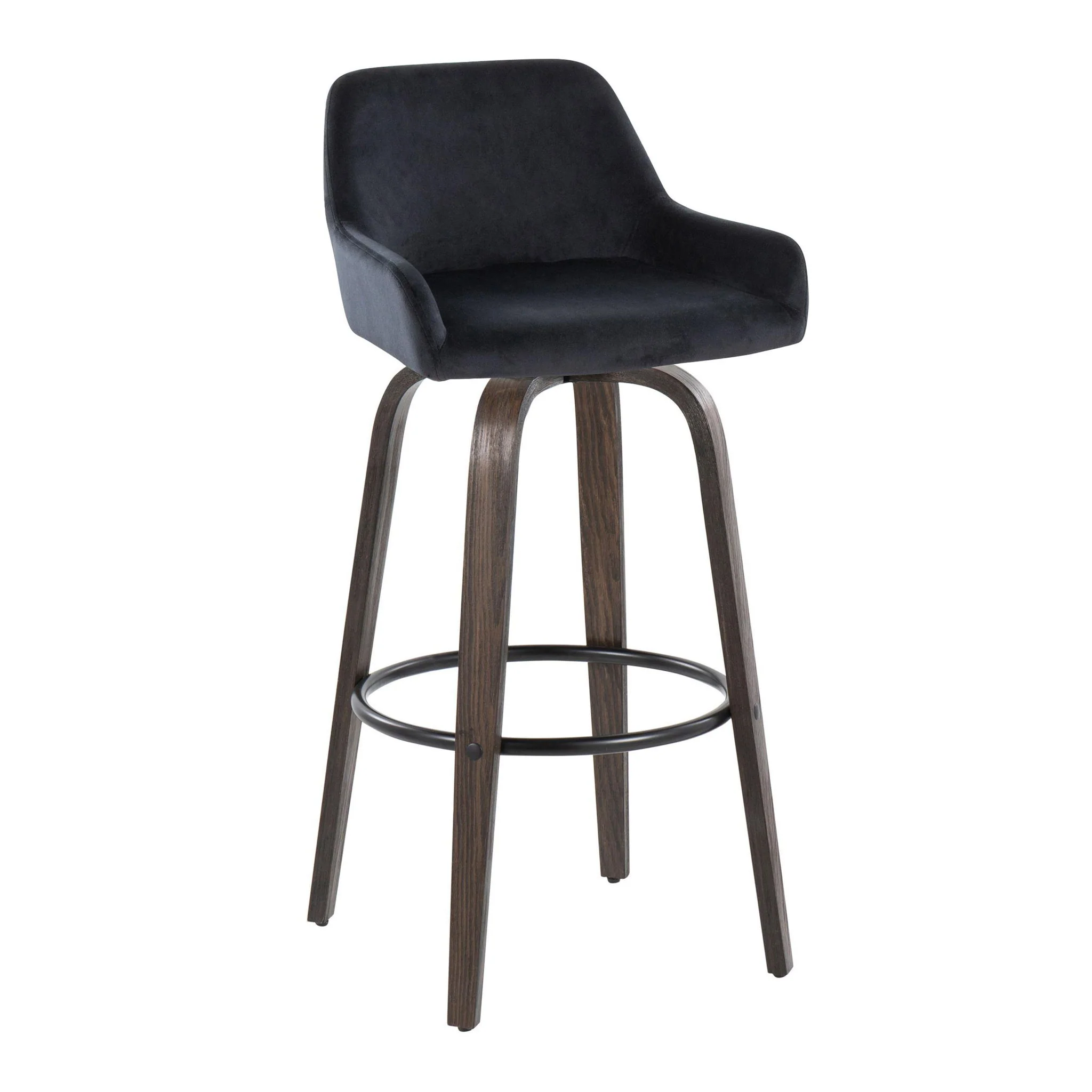 Daniella - Contemporary Fixed Height, Barstool With Swivel With Round Footrest (Set of 2) - Image 22