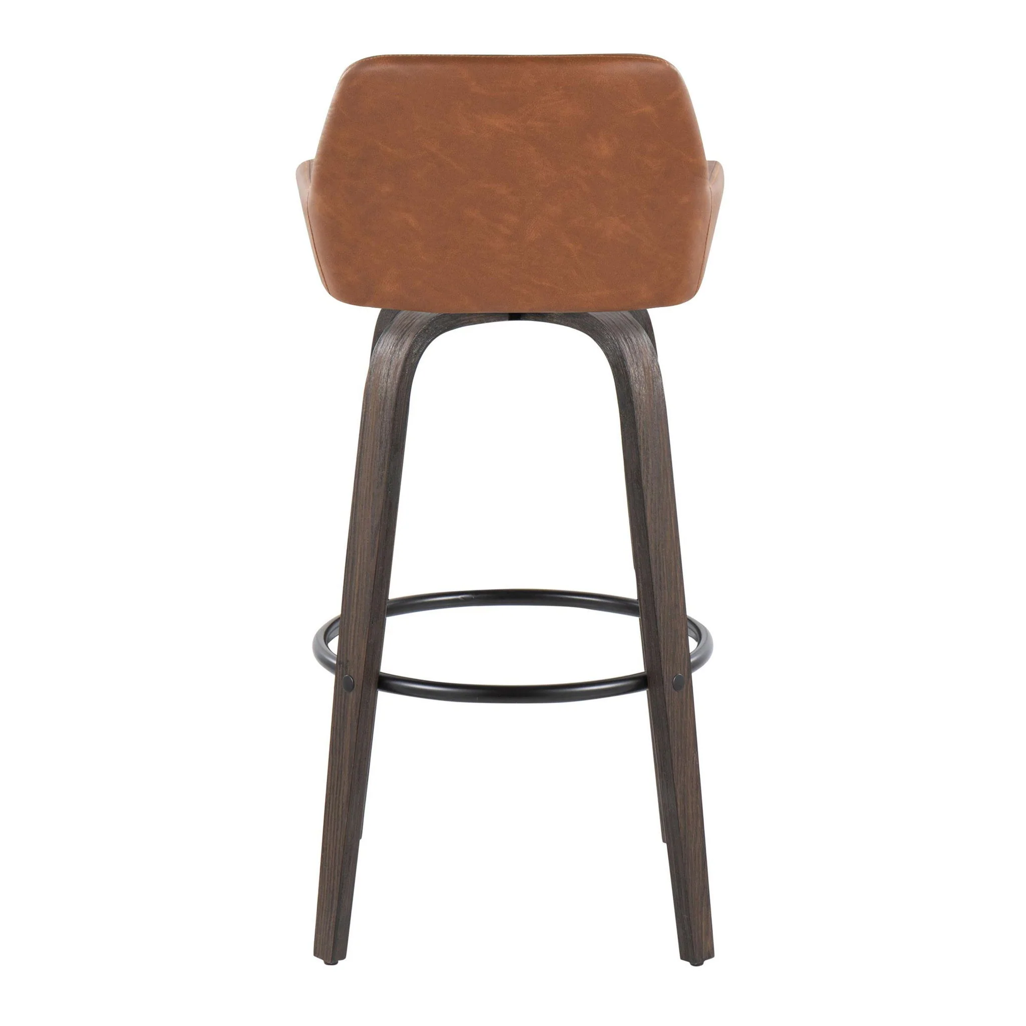 Daniella - Contemporary Fixed Height, Barstool With Swivel With Round Footrest (Set of 2) - Image 7