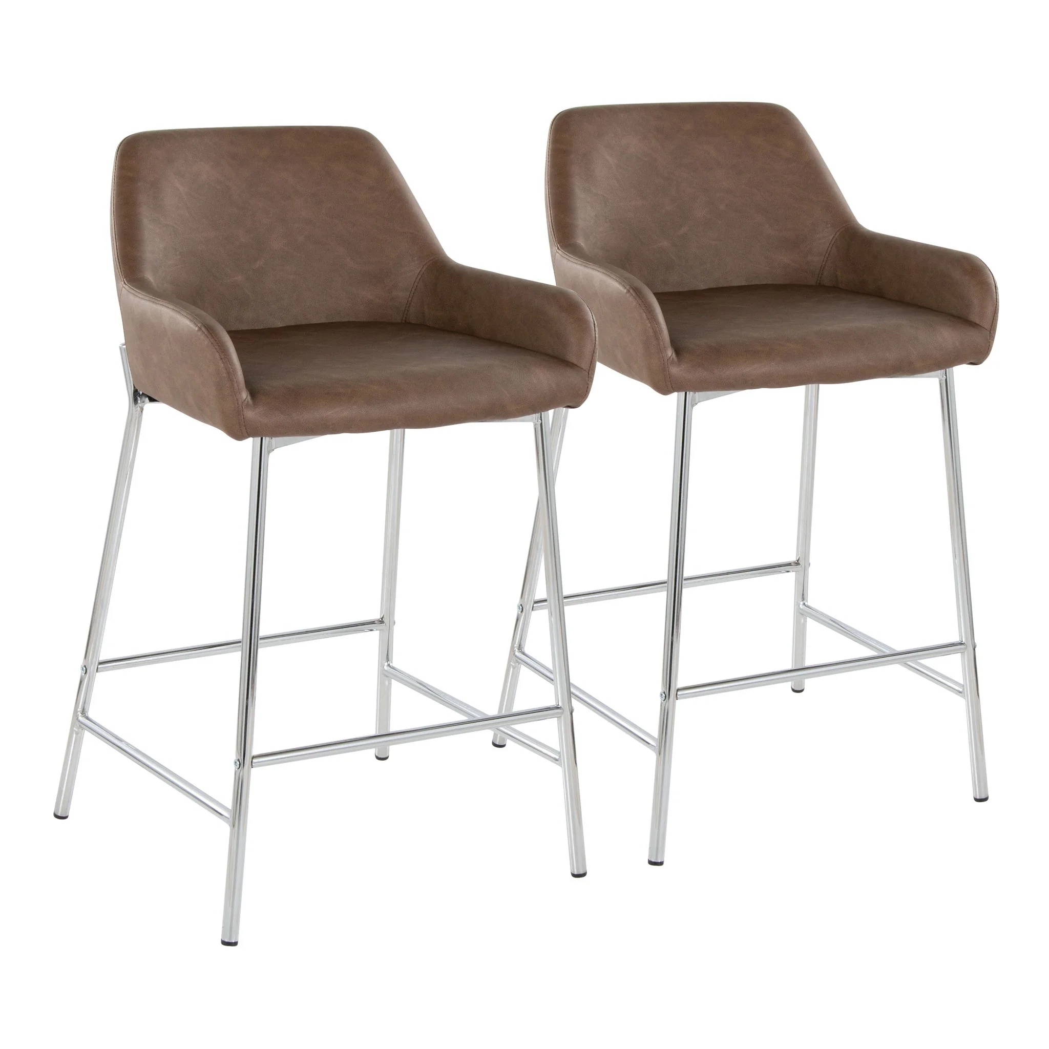 Daniella - Contemporary Fixed Height Counter Stool With Metal Legs (Set of 2) - Image 4