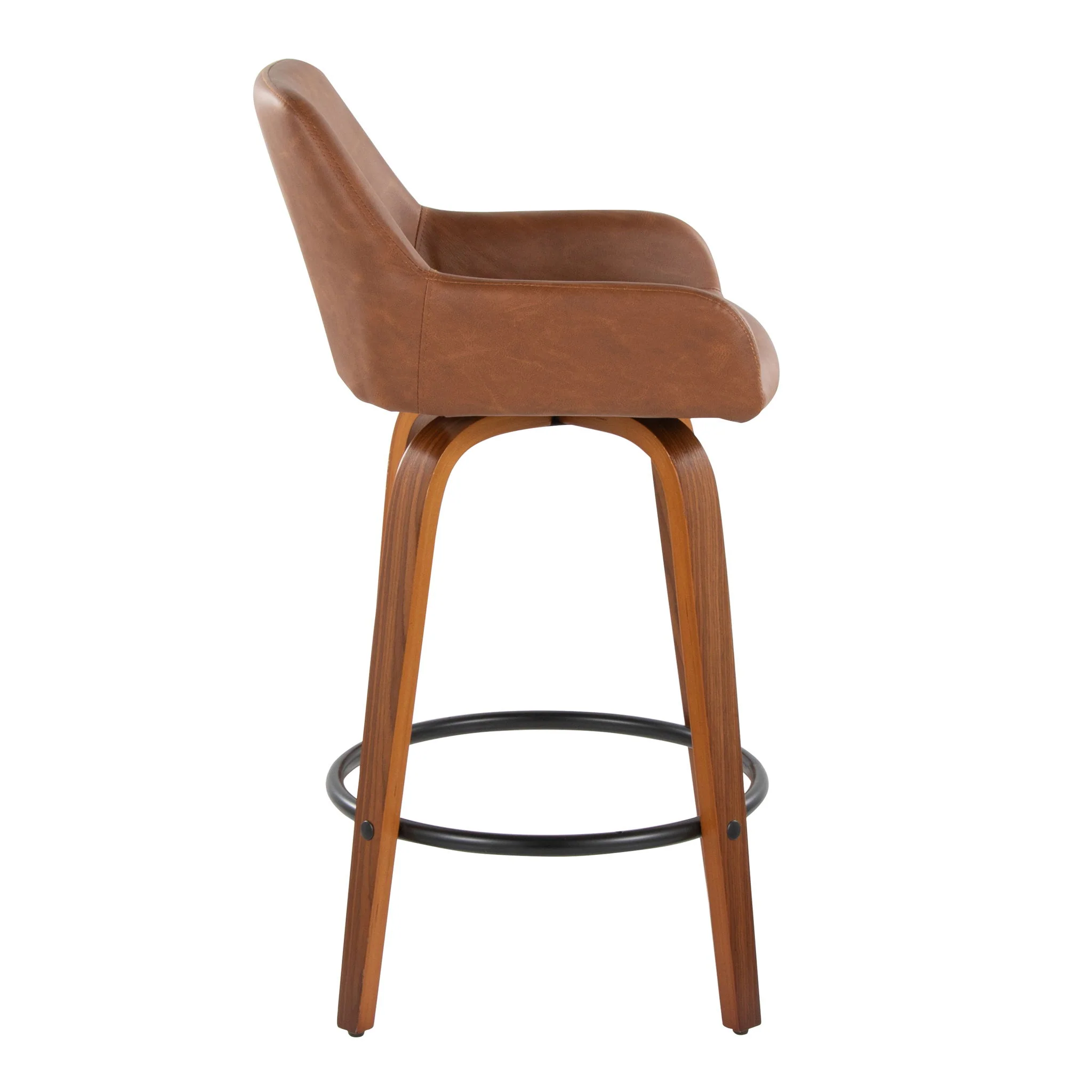 Daniella - Contemporary Fixed Height Counter Stool With Swivel With Round Footrest (Set of 2) - Image 19