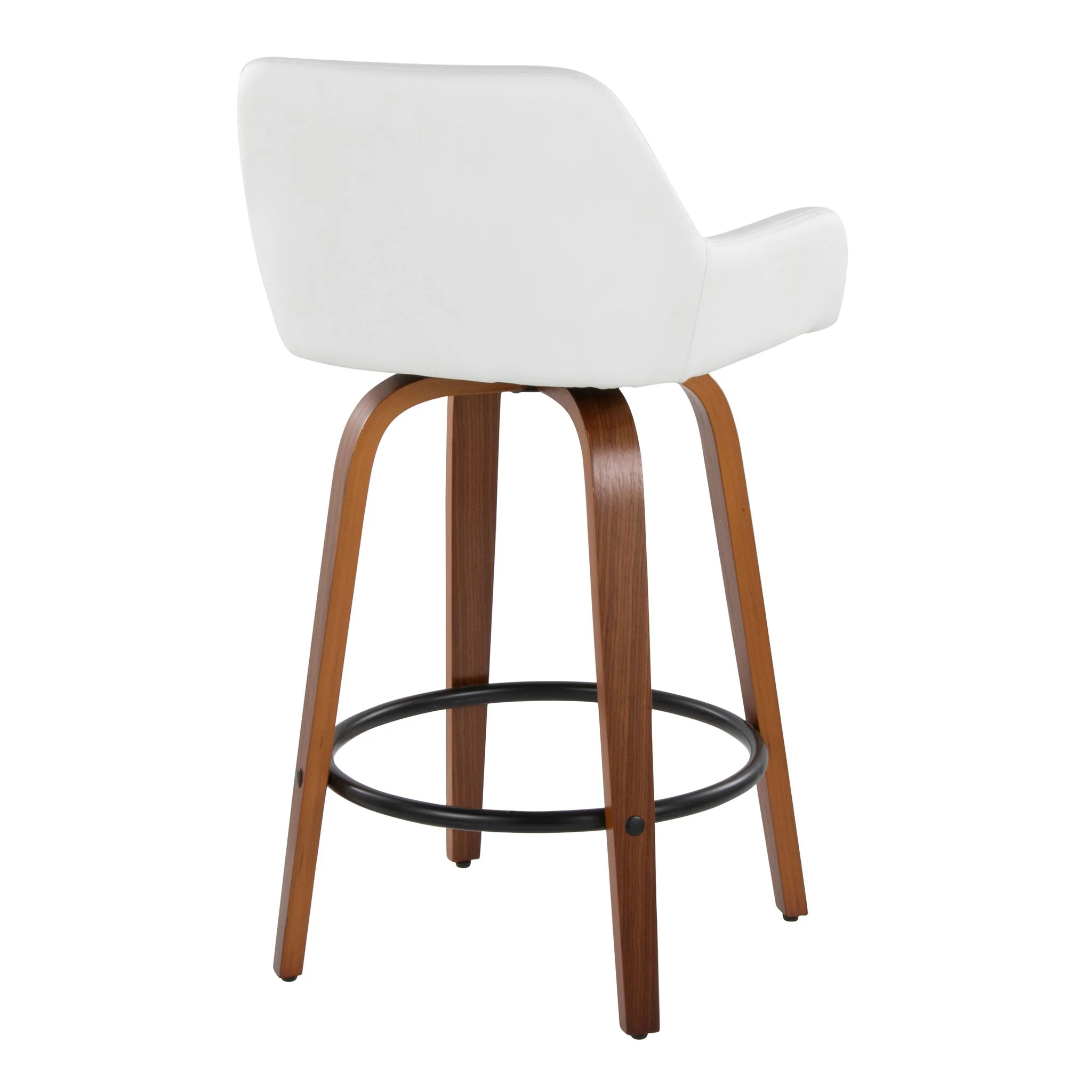 Daniella - Contemporary Fixed Height Counter Stool With Swivel With Round Footrest (Set of 2) - Image 8