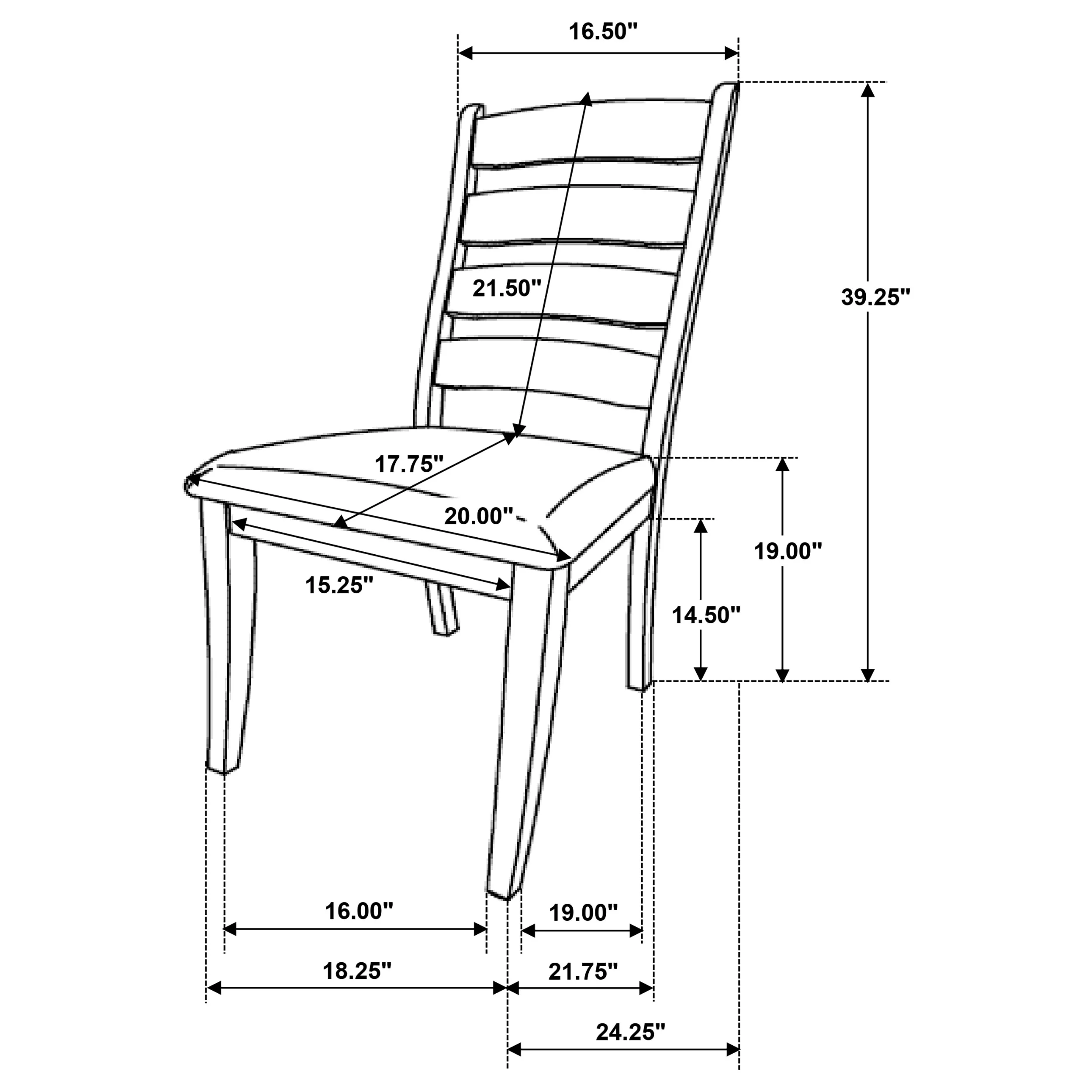 Danvers Wood Dining Side Chair Brown Oak, Set of 2 - Image 11