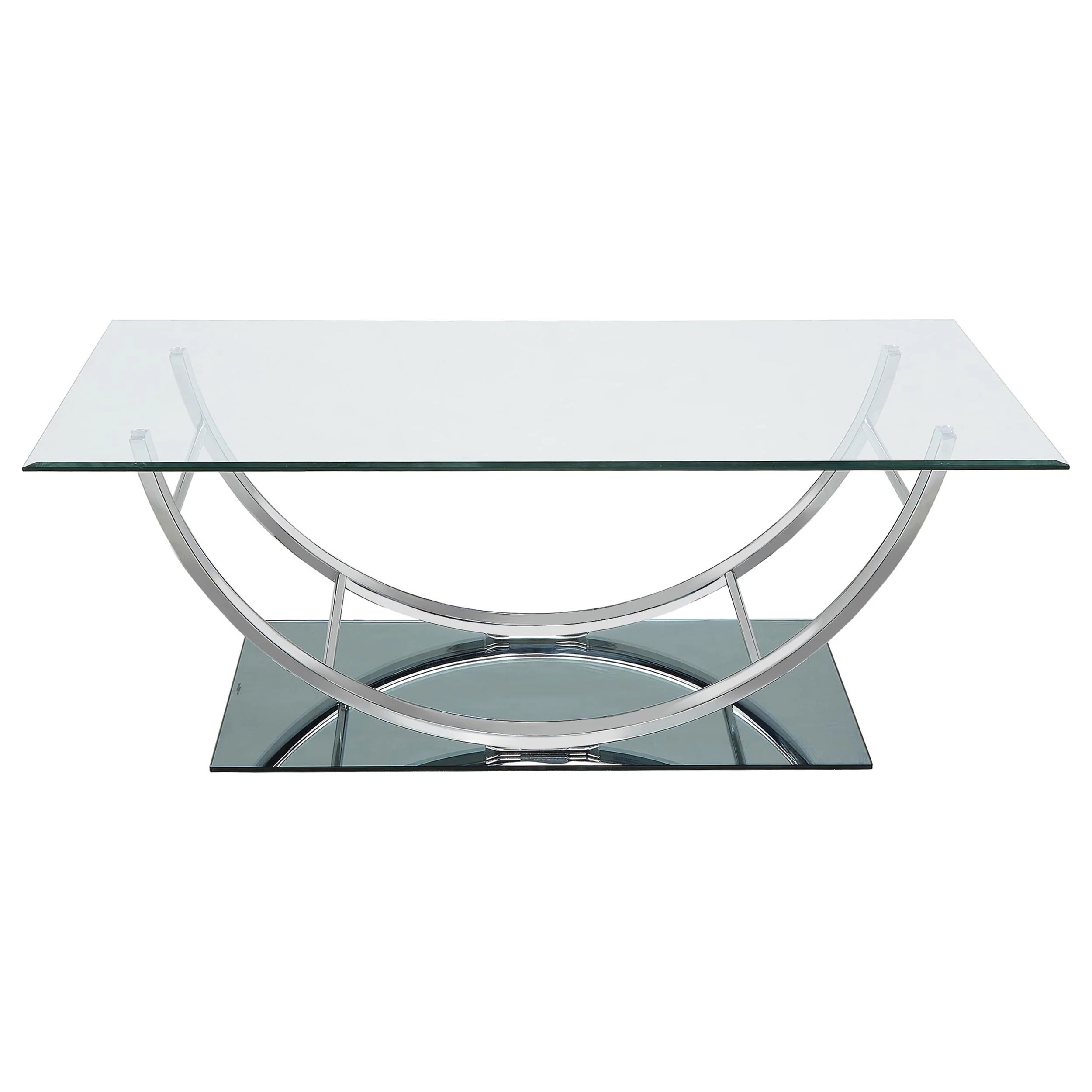 Danville 2-Piece Glass Top Coffee and End Table Set Chrome - Image 9