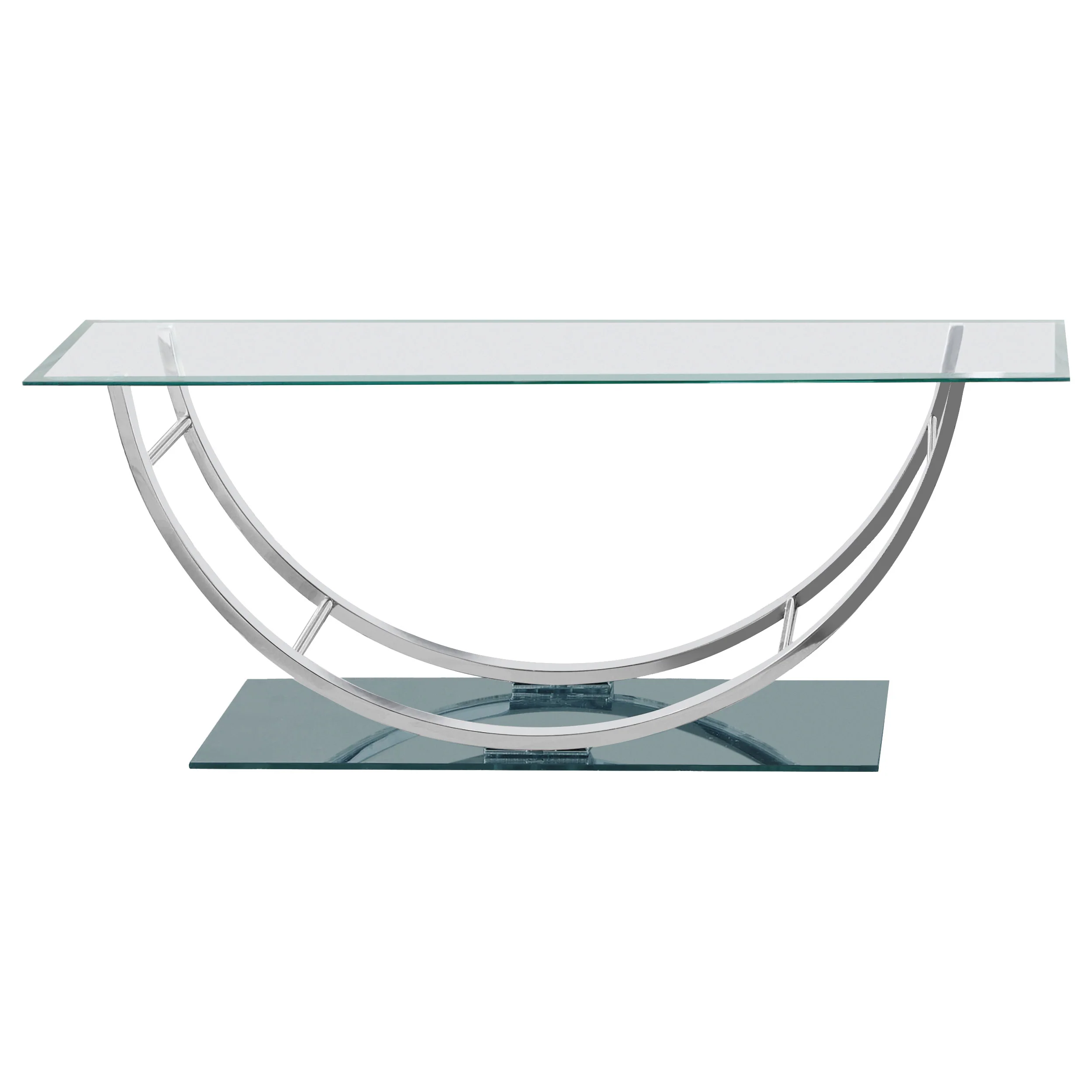 Danville Rectangular U-Shaped Glass Top Coffee Table Chrome - Image 3