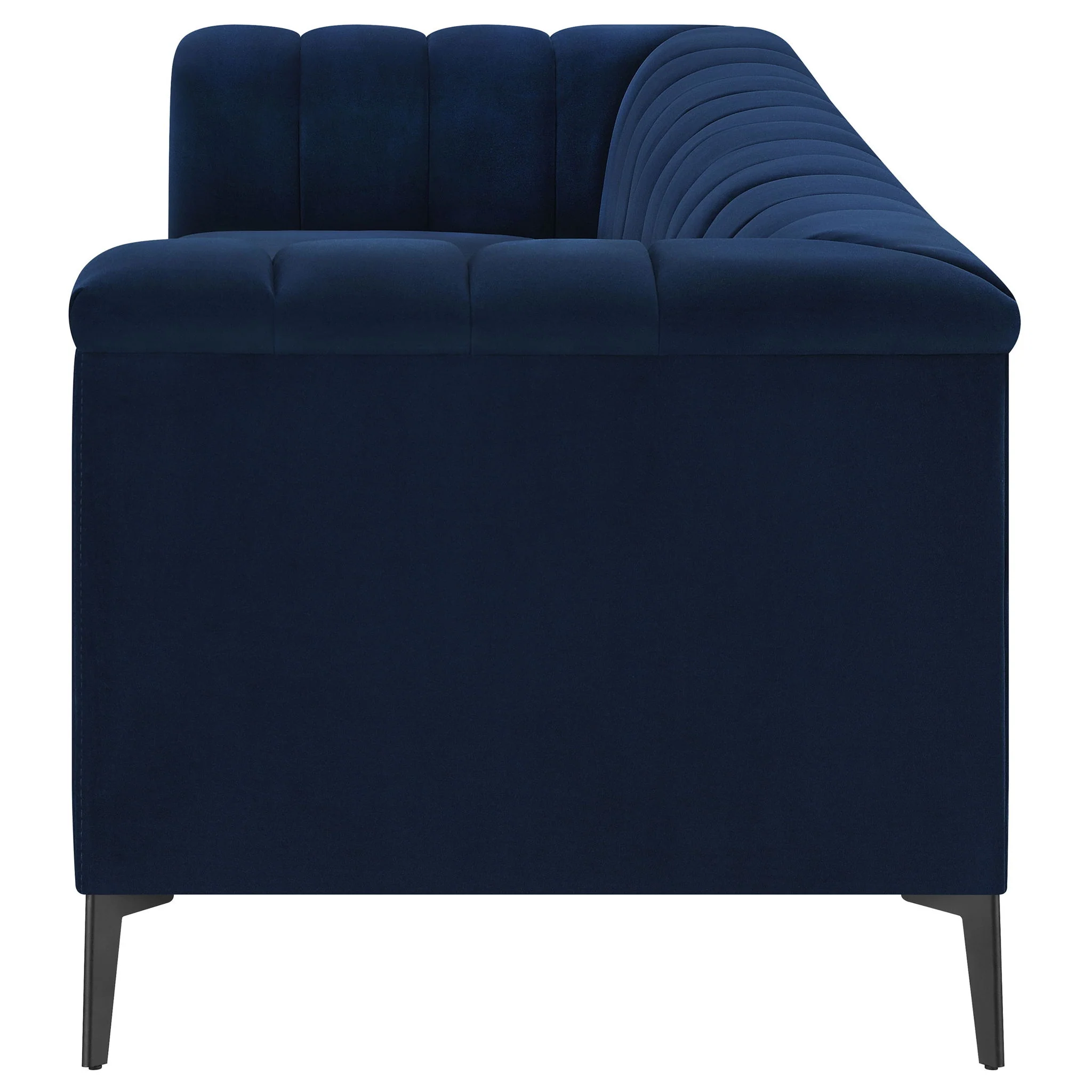 Darci - Tuxedo Arm Sofa With Tapered Legs - Blue - Image 5