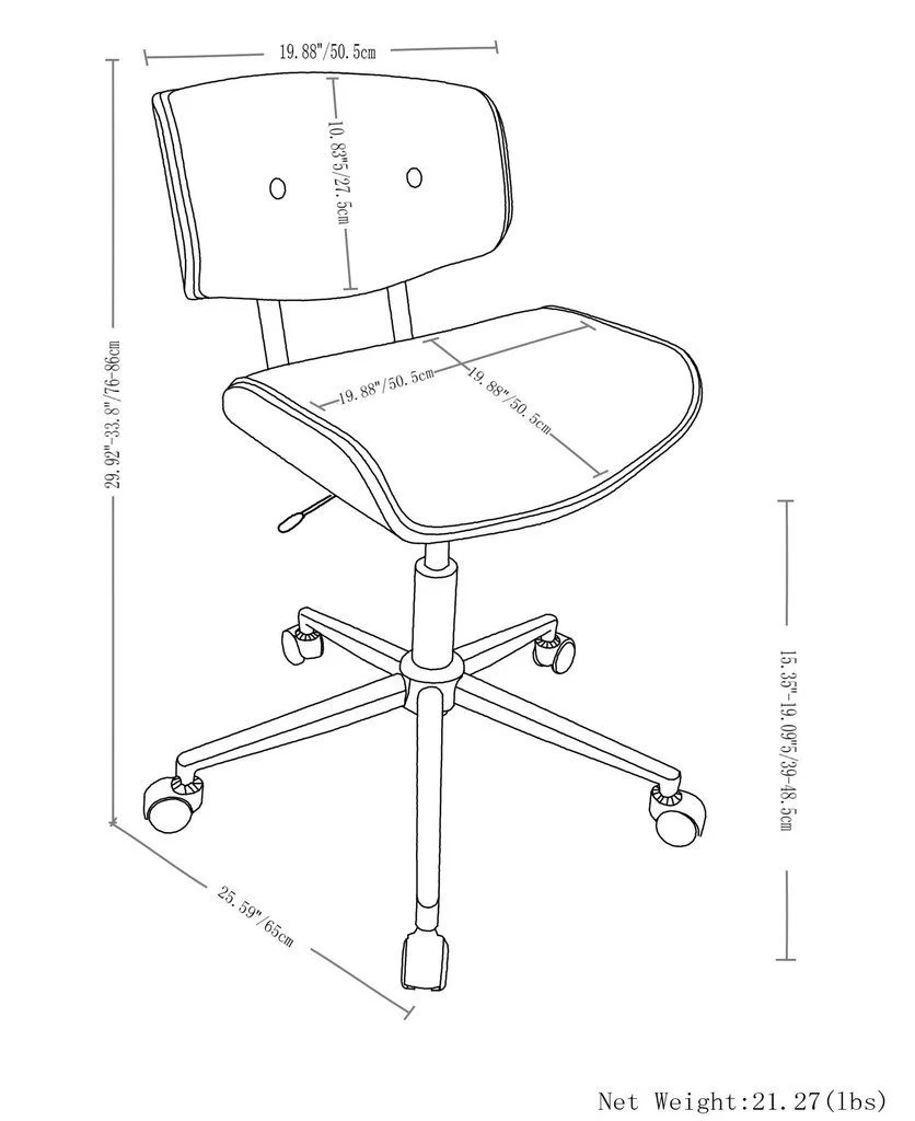 Dax - Bentwood Adjustable Office Chair - Image 11