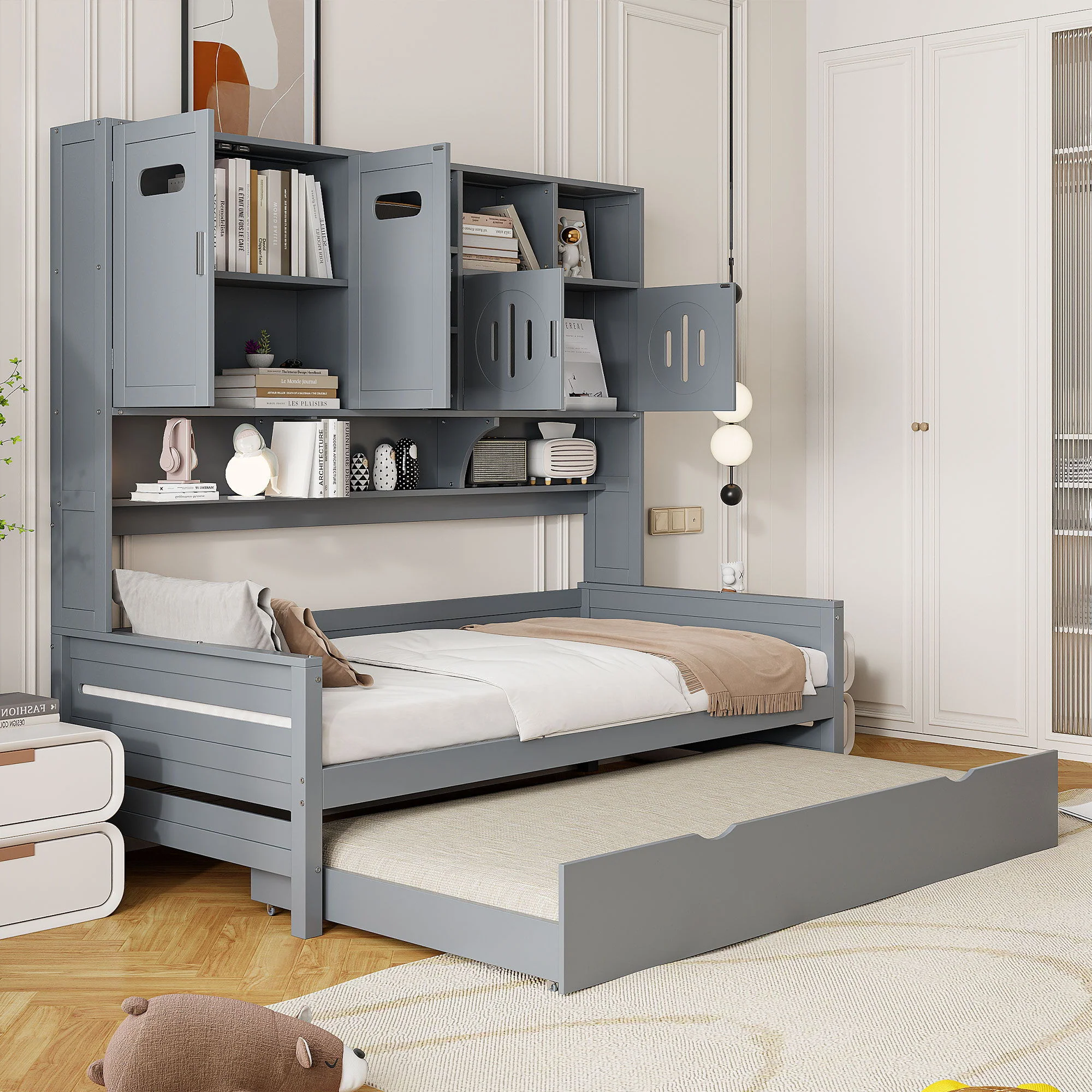 Daybed With All-In-One Cabinet And Shelf - Image 36