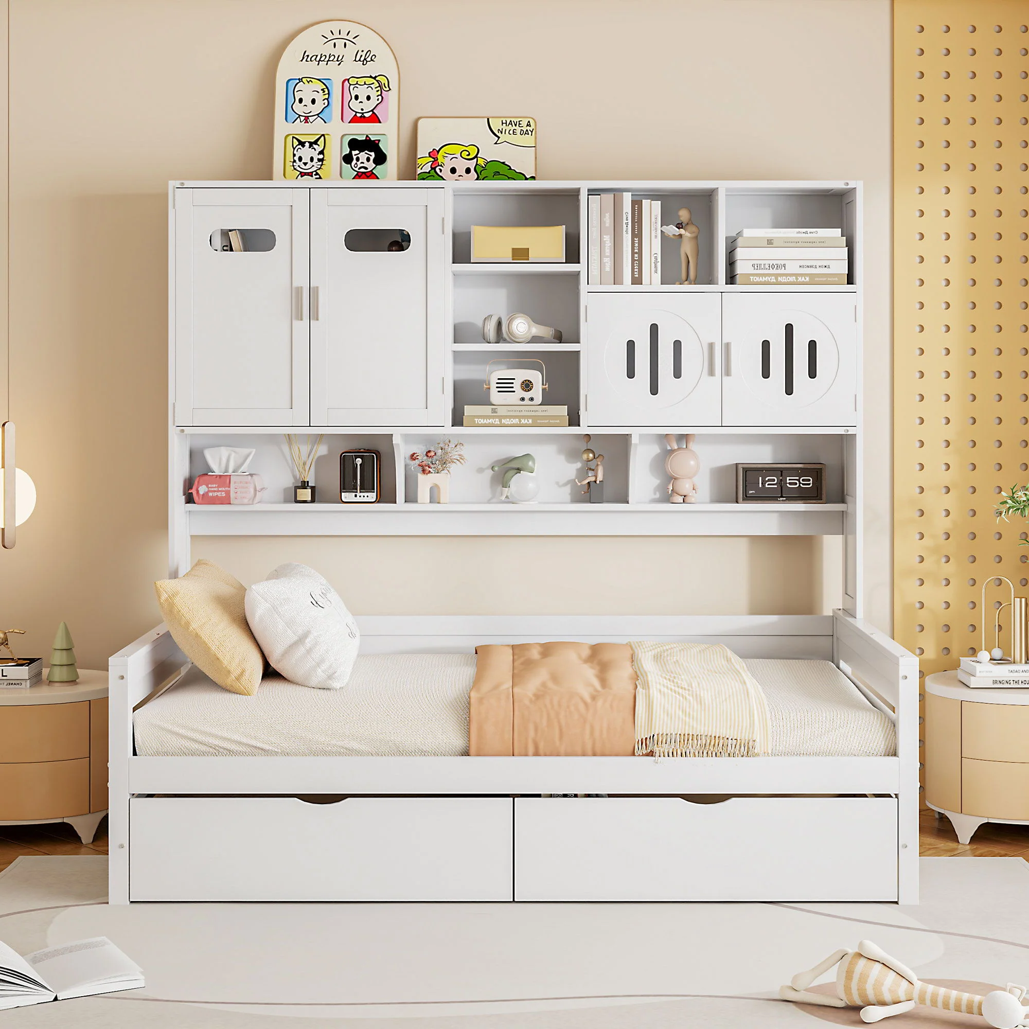 Daybed With All-In-One Cabinet And Shelf - Image 74