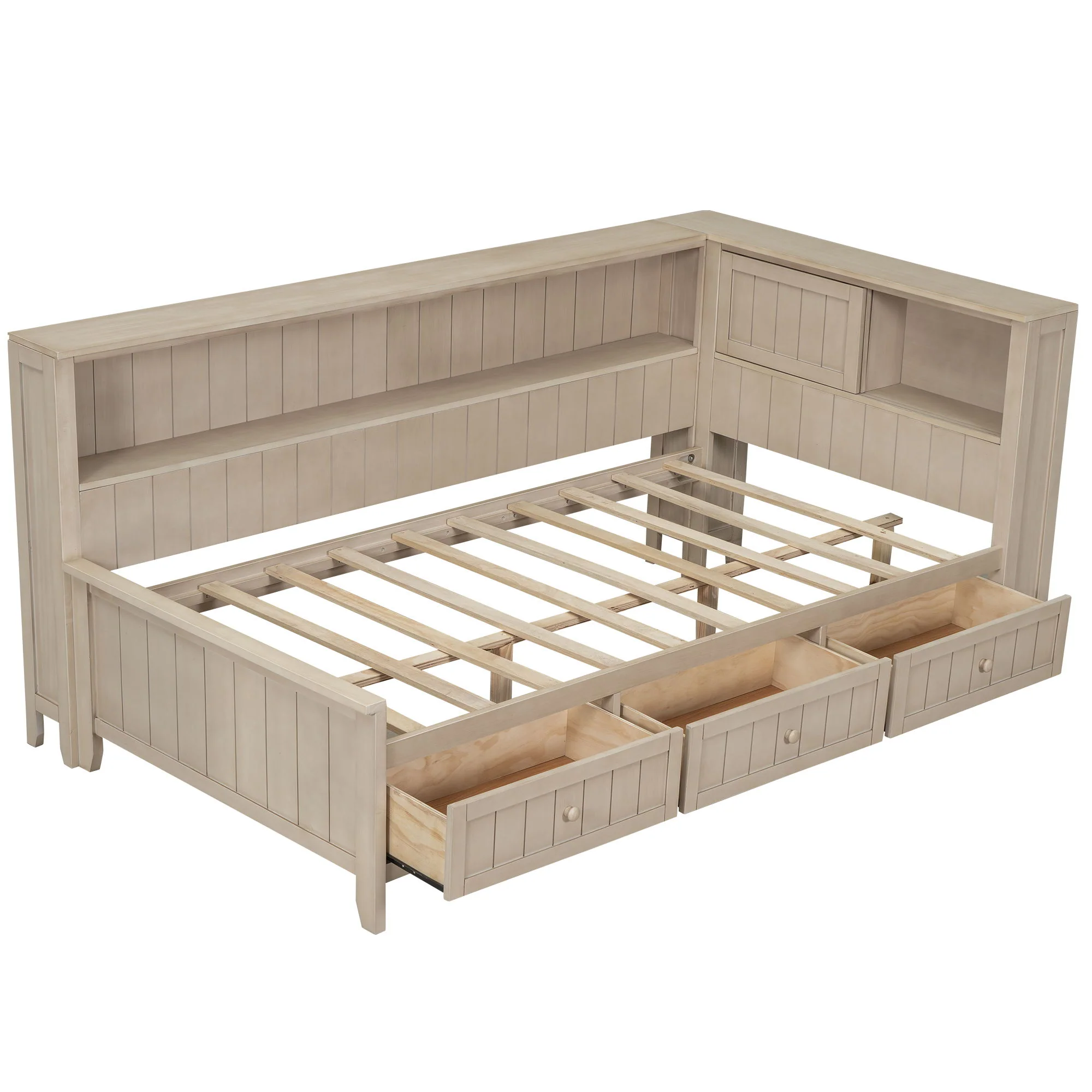 Daybed With Storage Shelves And 3 Drawers - Image 9