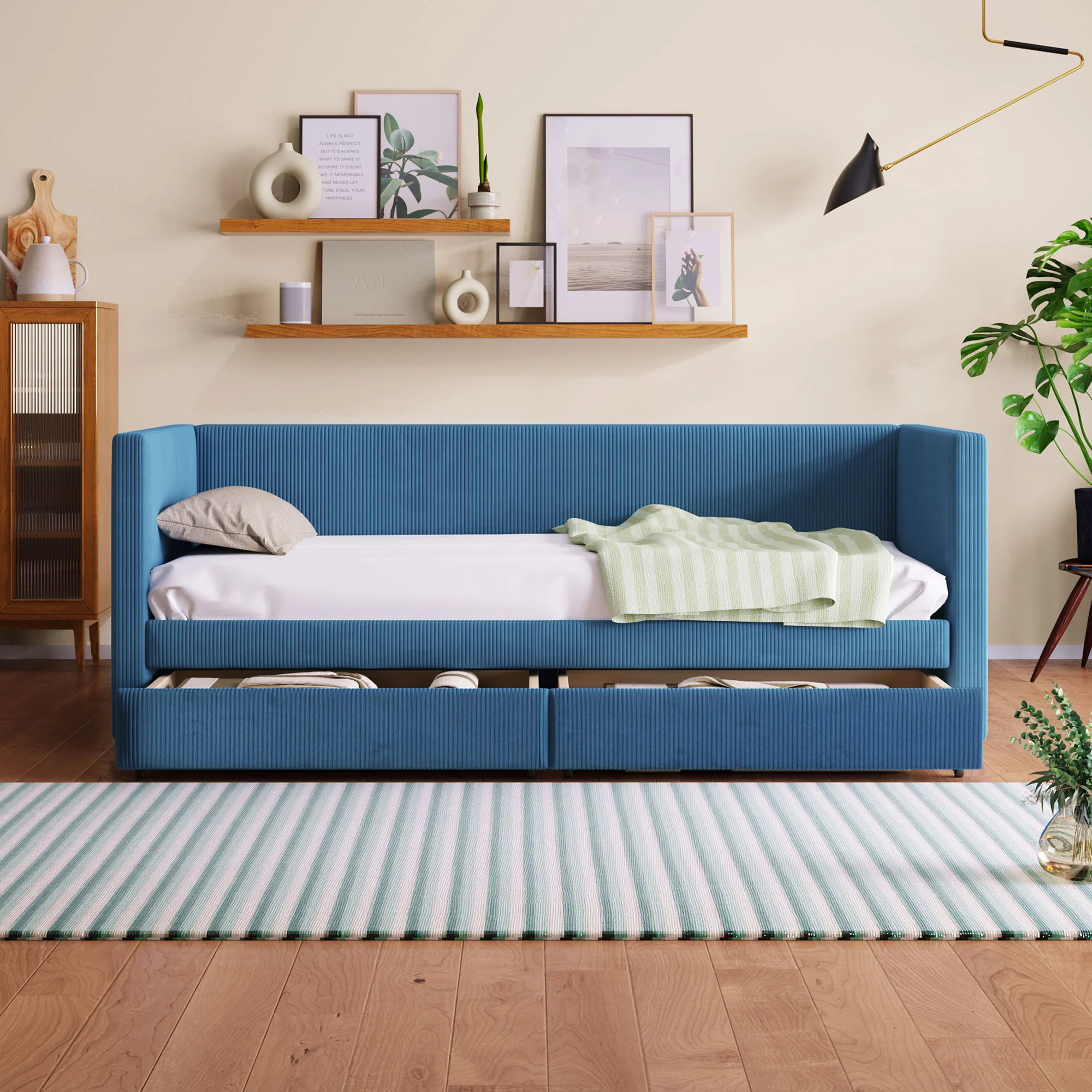 Daybed With Two Drawers And Wood Slat - Image 11