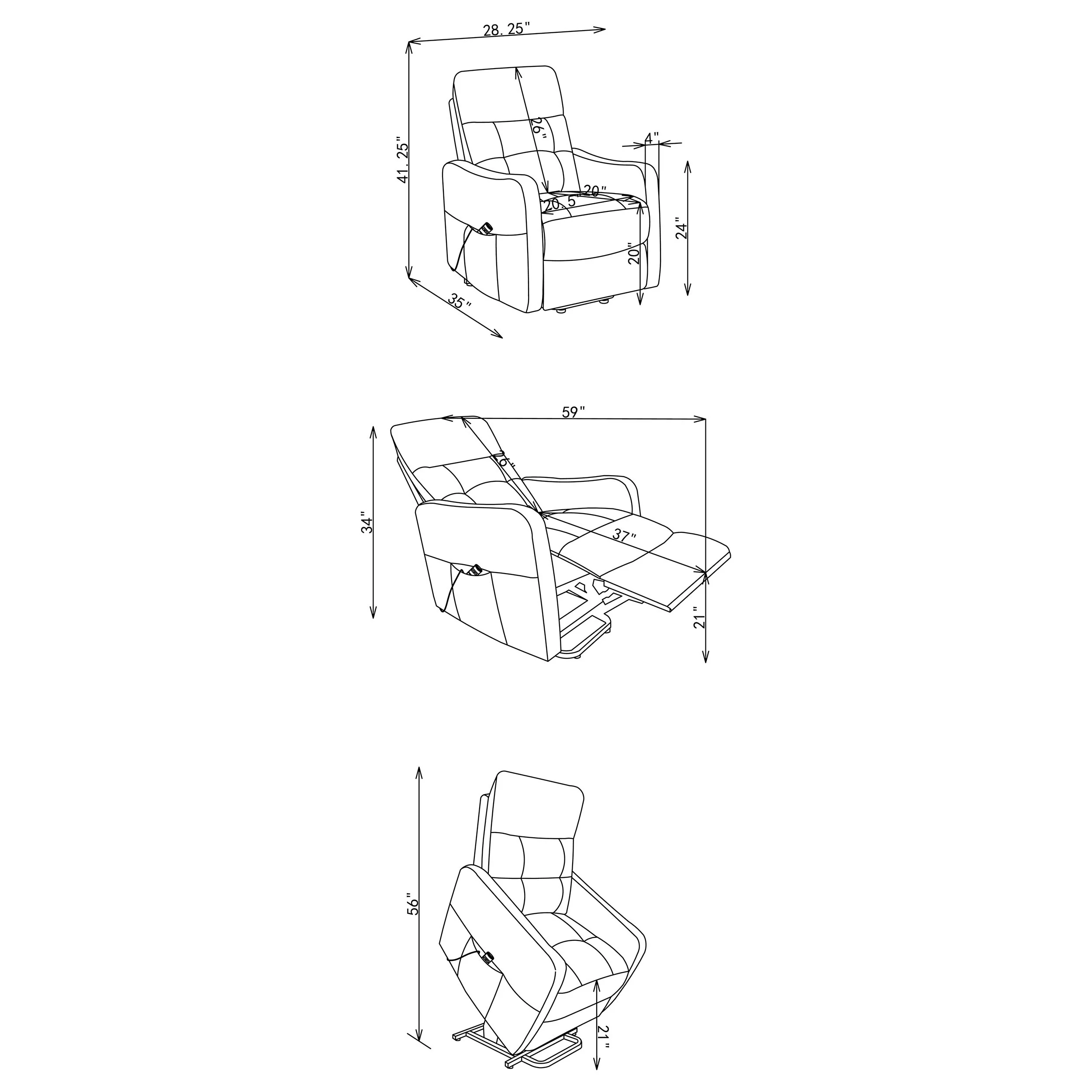 Dayes Upholstered Power Lift Recliner Chair Taupe - Image 17