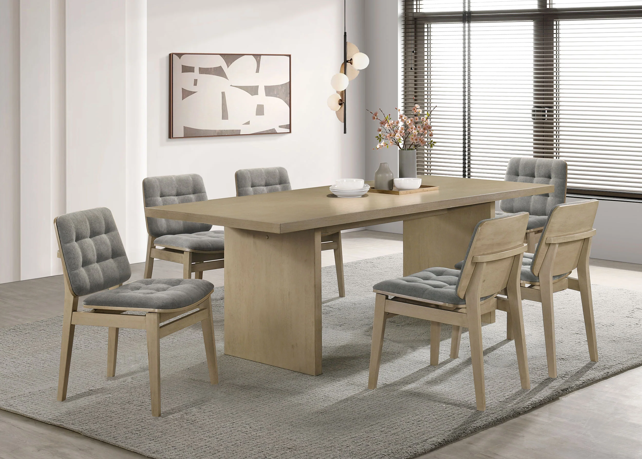 Decker 82-Inch Rectangular Dining Table Natural Oak - Image 12