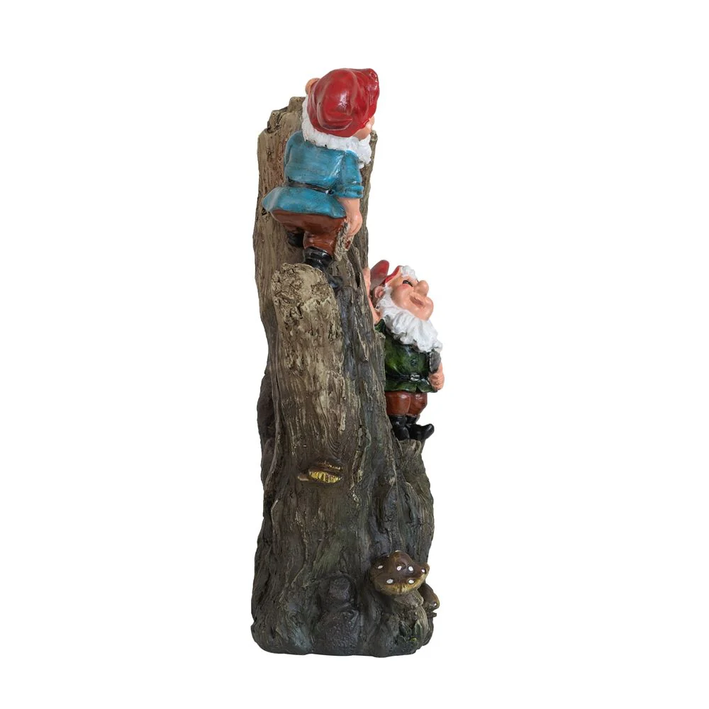Decorative Woodland Gnome Water Fountain With LED Light - Brown - Image 8