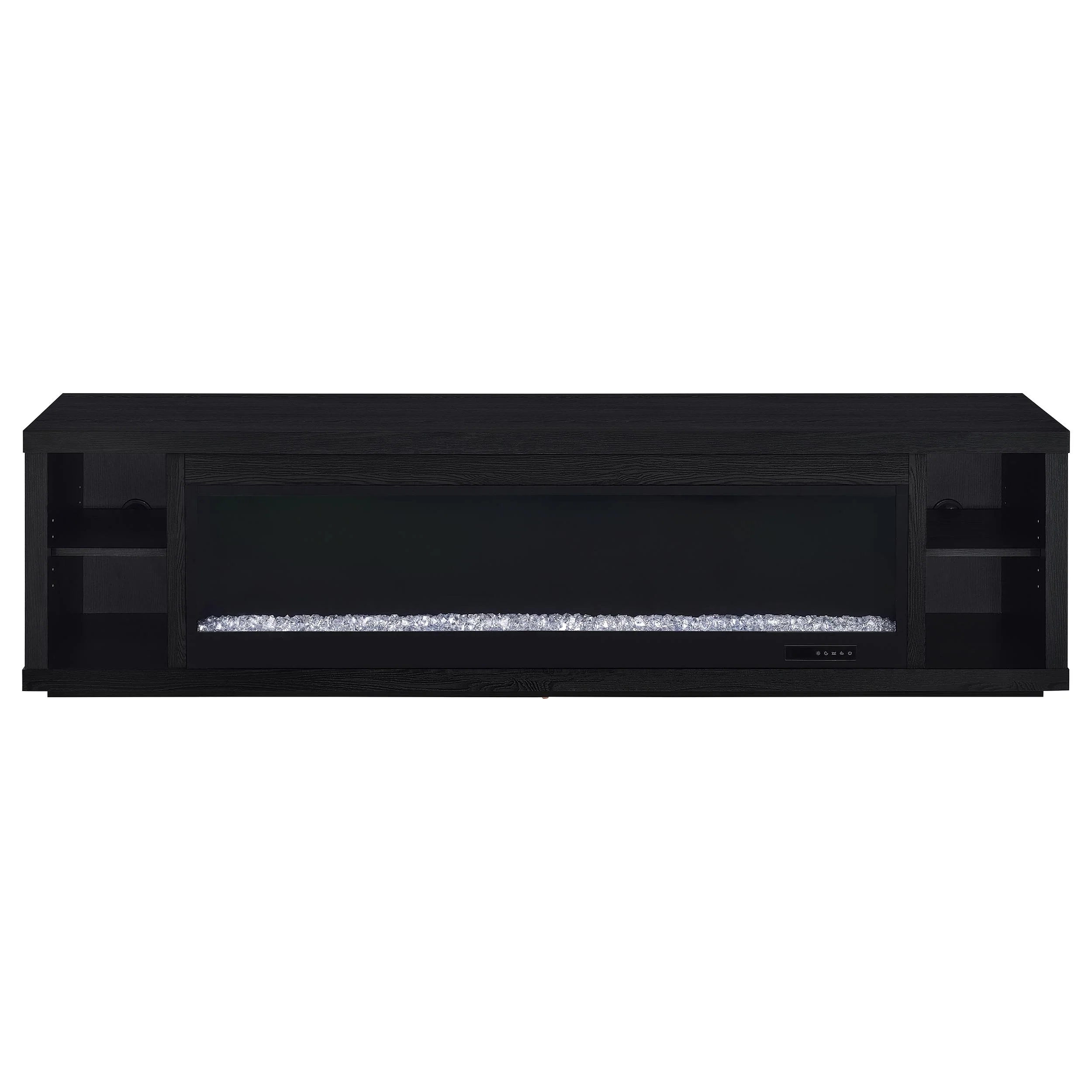 Deiter 79-Inch Black TV Stand Fireplace Media Console - Image 5