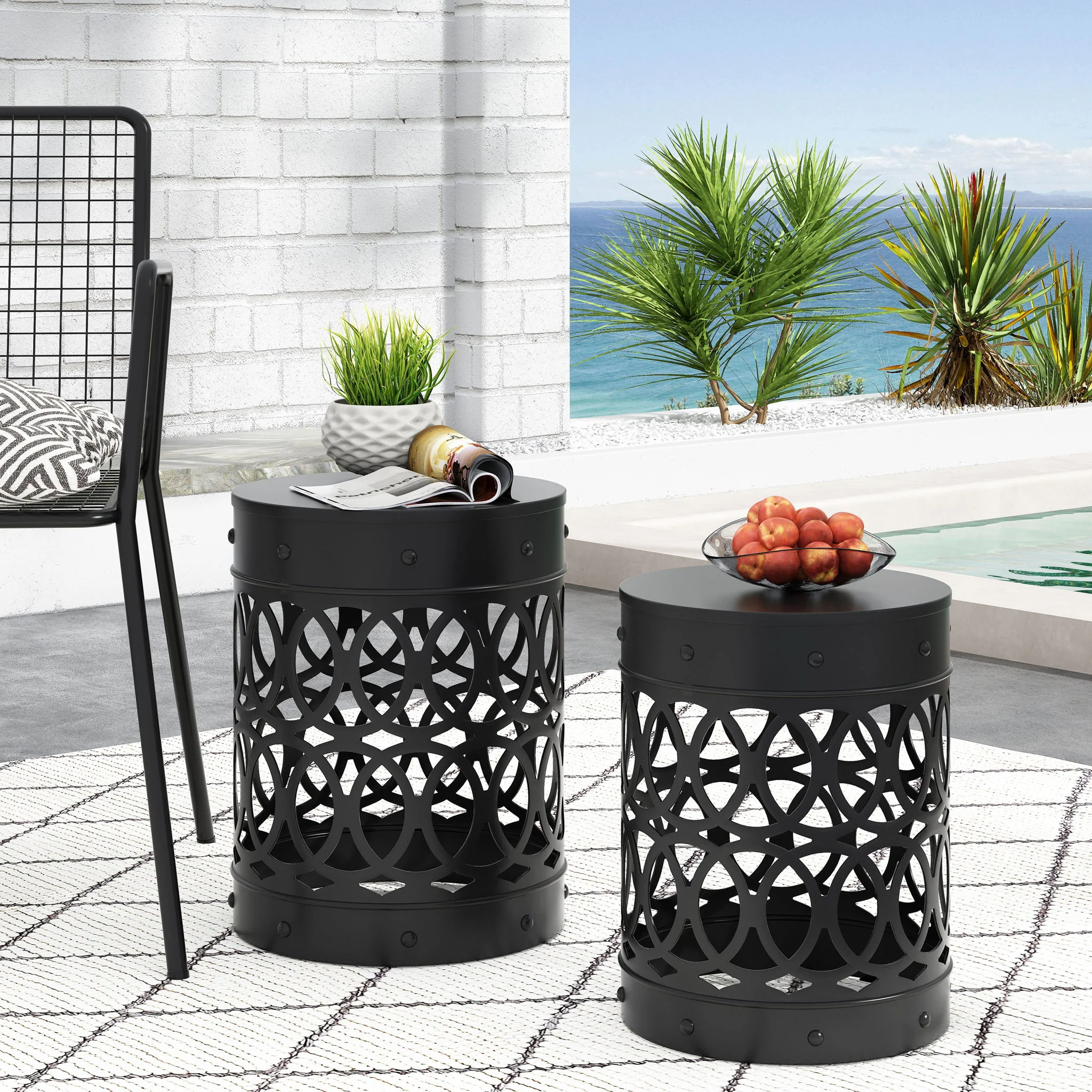 Delight - Powder Coated Iron End Table (Set of 2) - Image 4