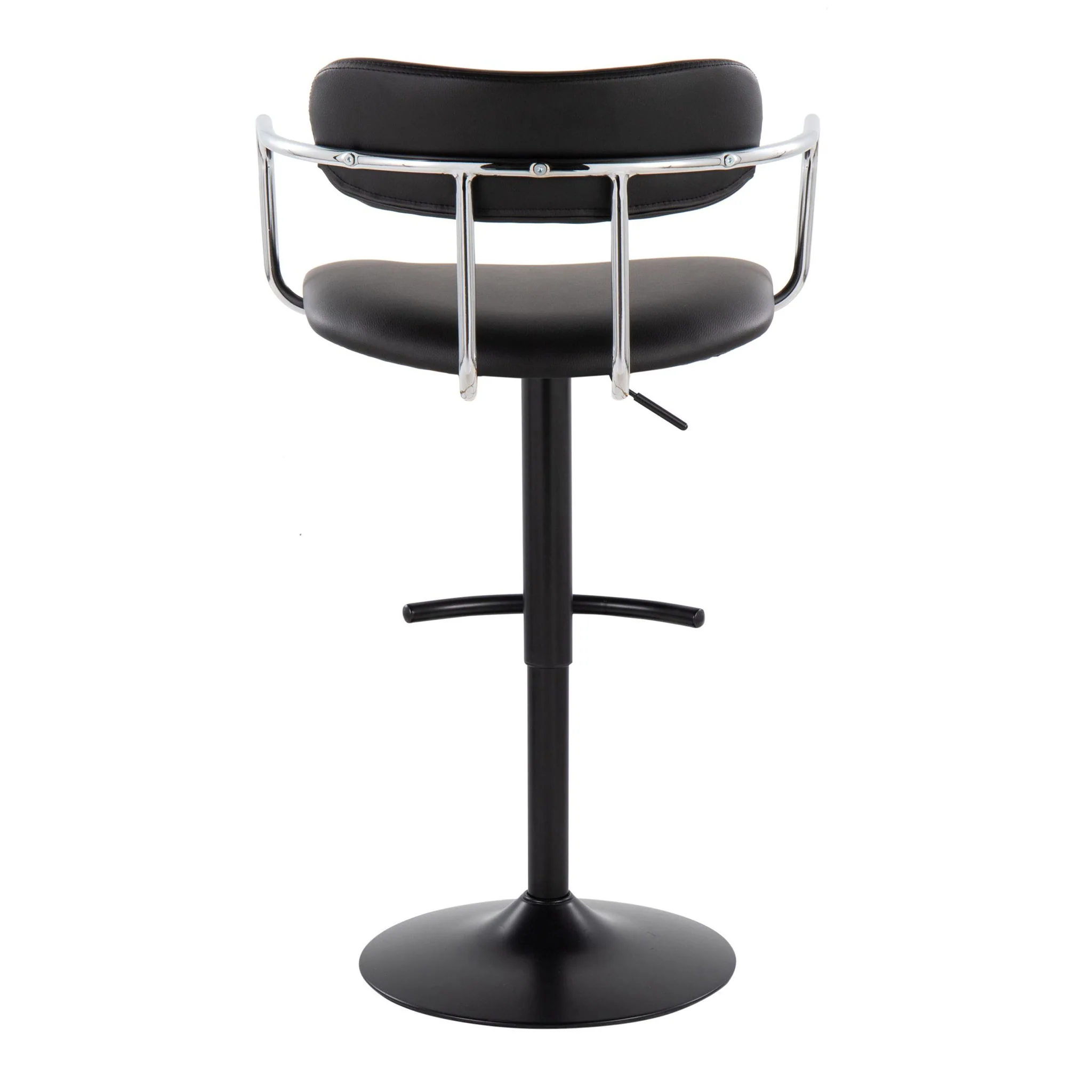 Demi - Contemporary Adjustable Height Barstool With Swivel With Rounded T Footrest (Set of 2) - Image 4