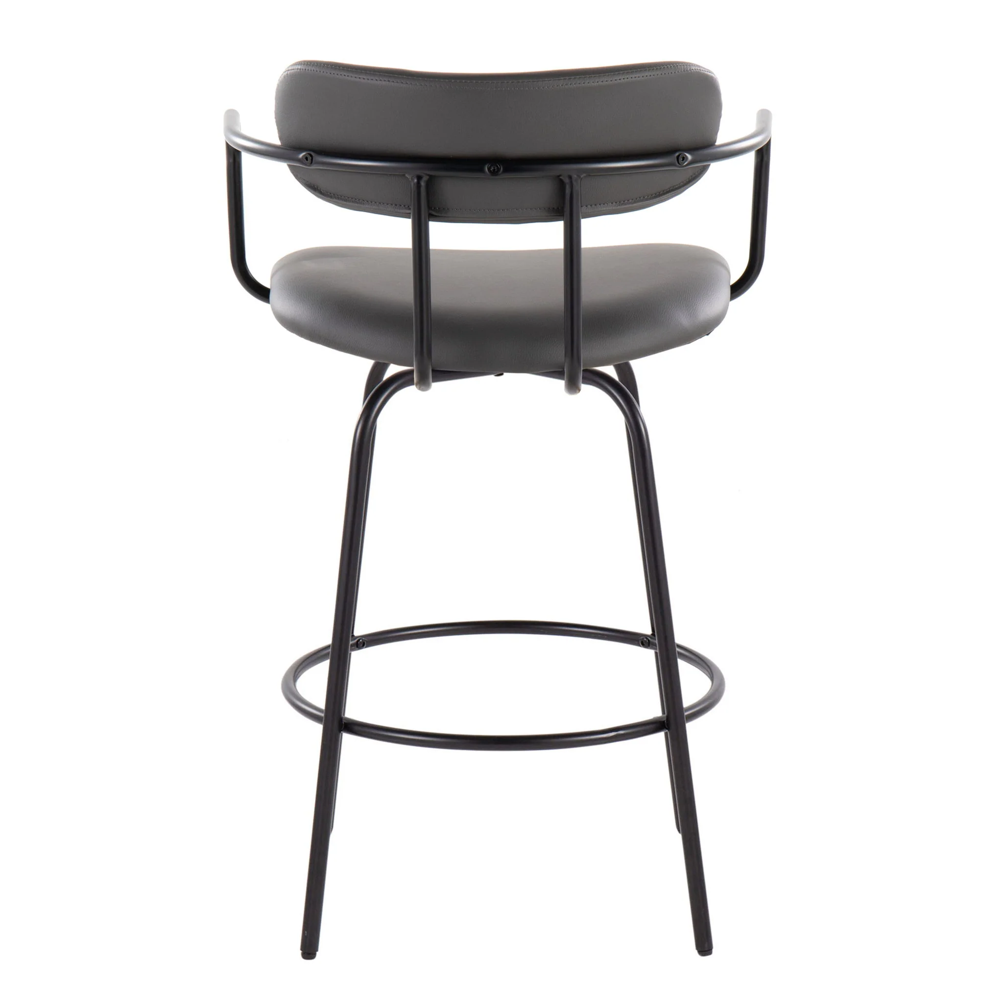 Demi - Contemporary Fixed Height Counter Stool With Swivel With Round Footrest (Set of 2) - Image 2