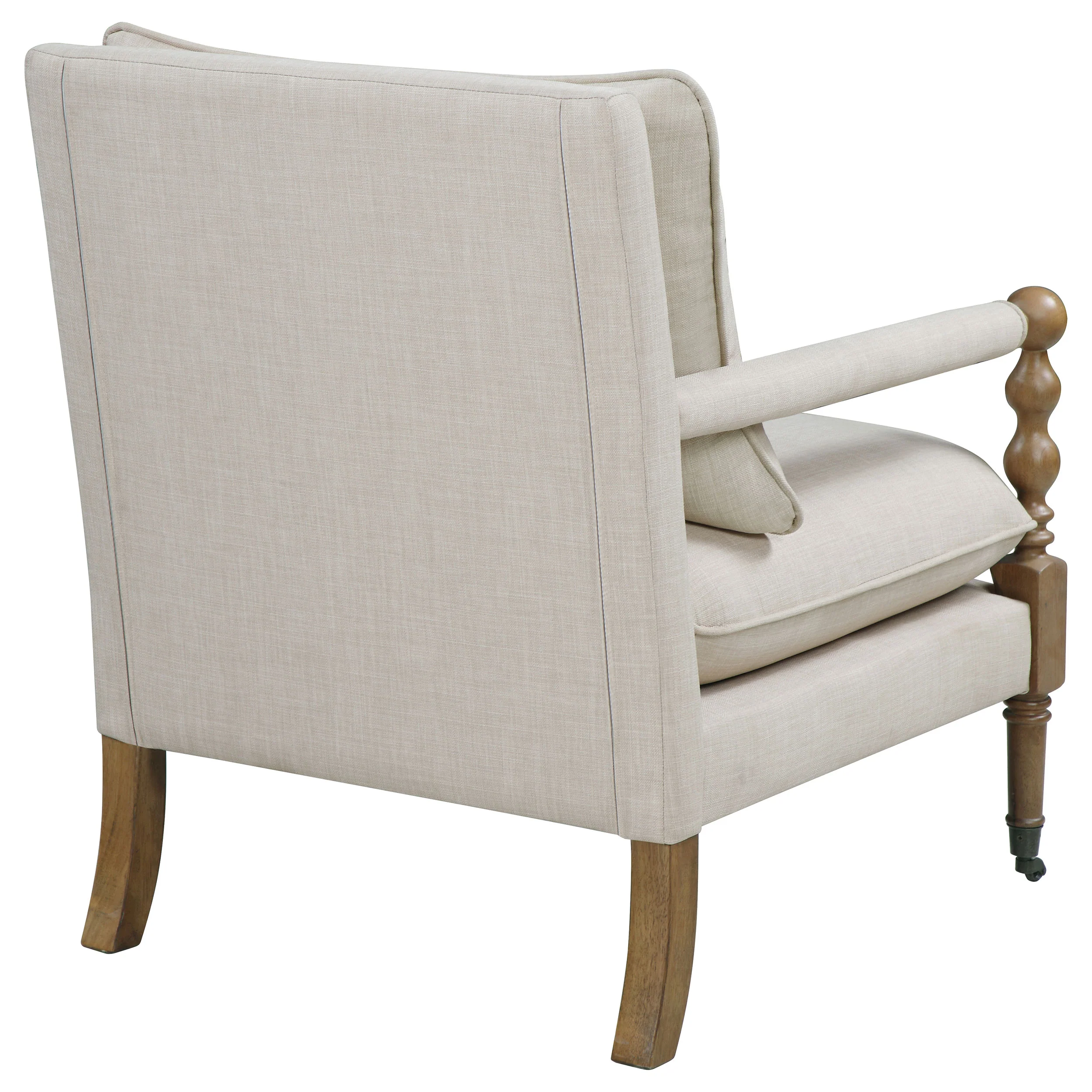 Dempsy Upholstered Accent Chair with Casters Beige - Image 7