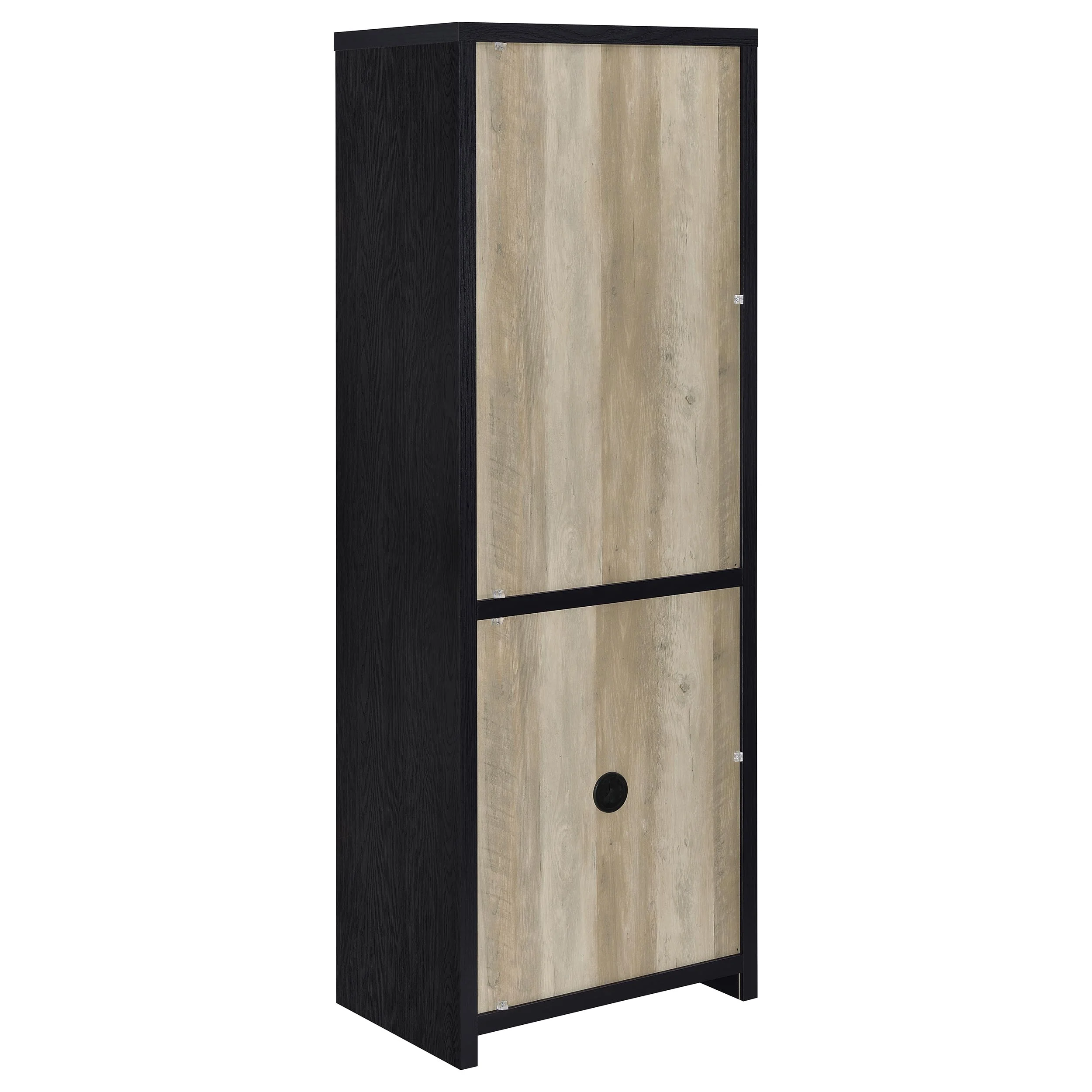 Denison 67-Inch Black Media Tower with Glass Doors - Image 7
