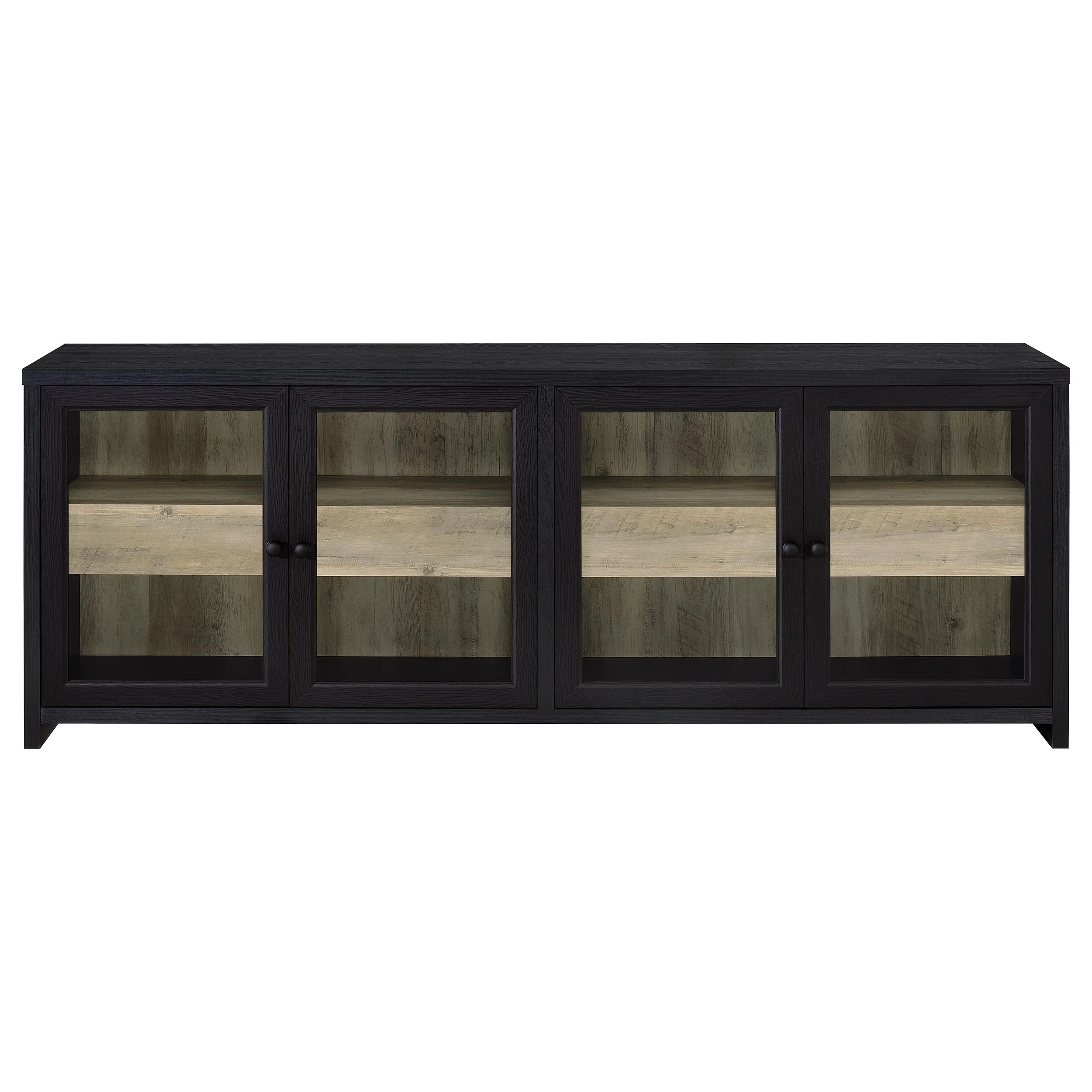 Denison 79-Inch 4-Door TV Stand Media Console Black - Image 3