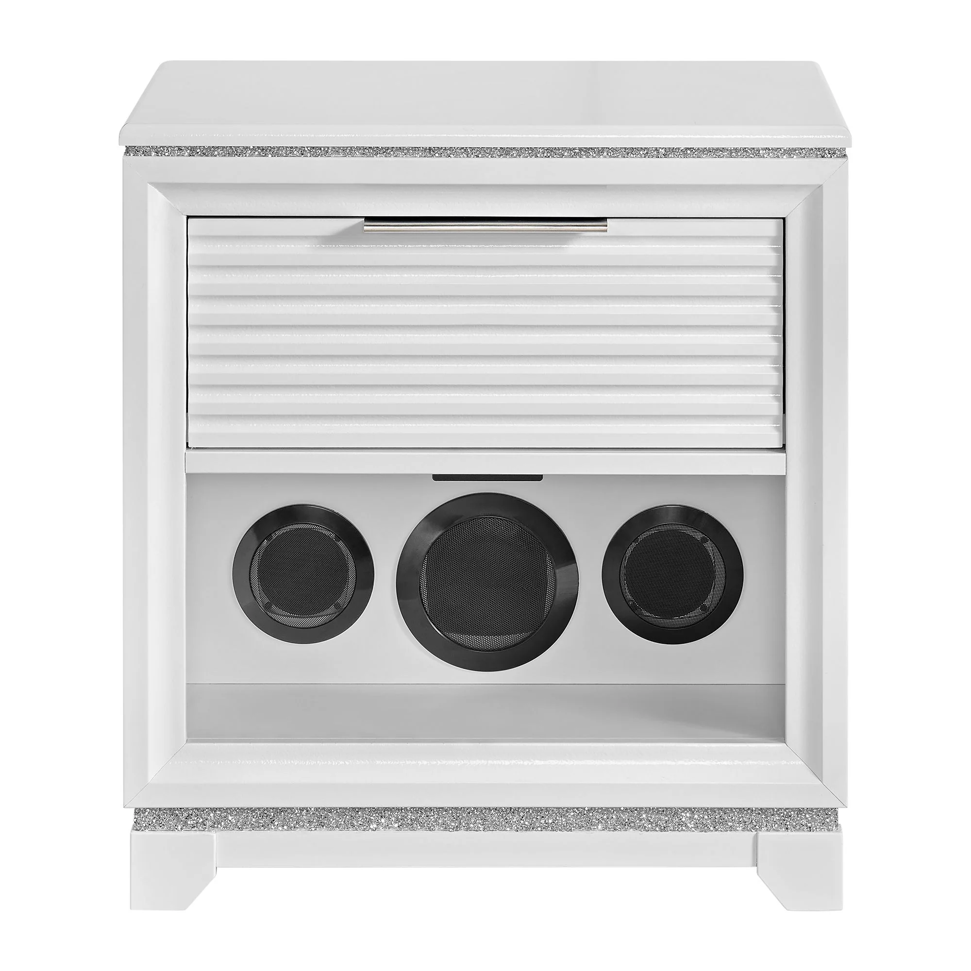 Denmark - 1-Drawer Nightstand With Speaker And USB - White - Image 3
