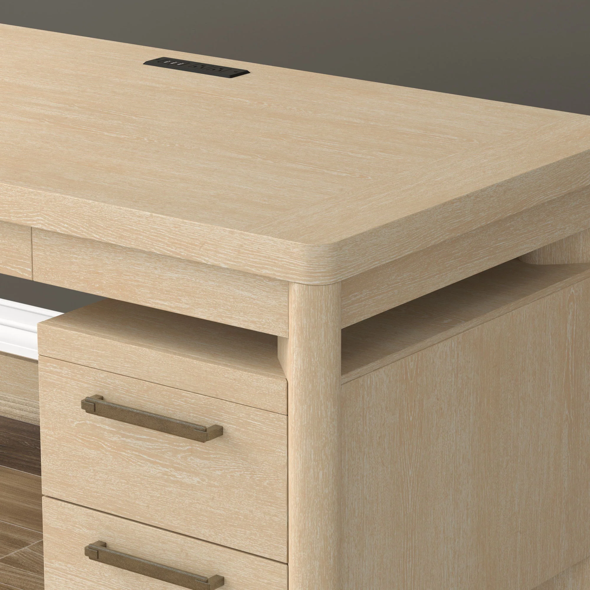 Desk - Tan - Wood - Image 4