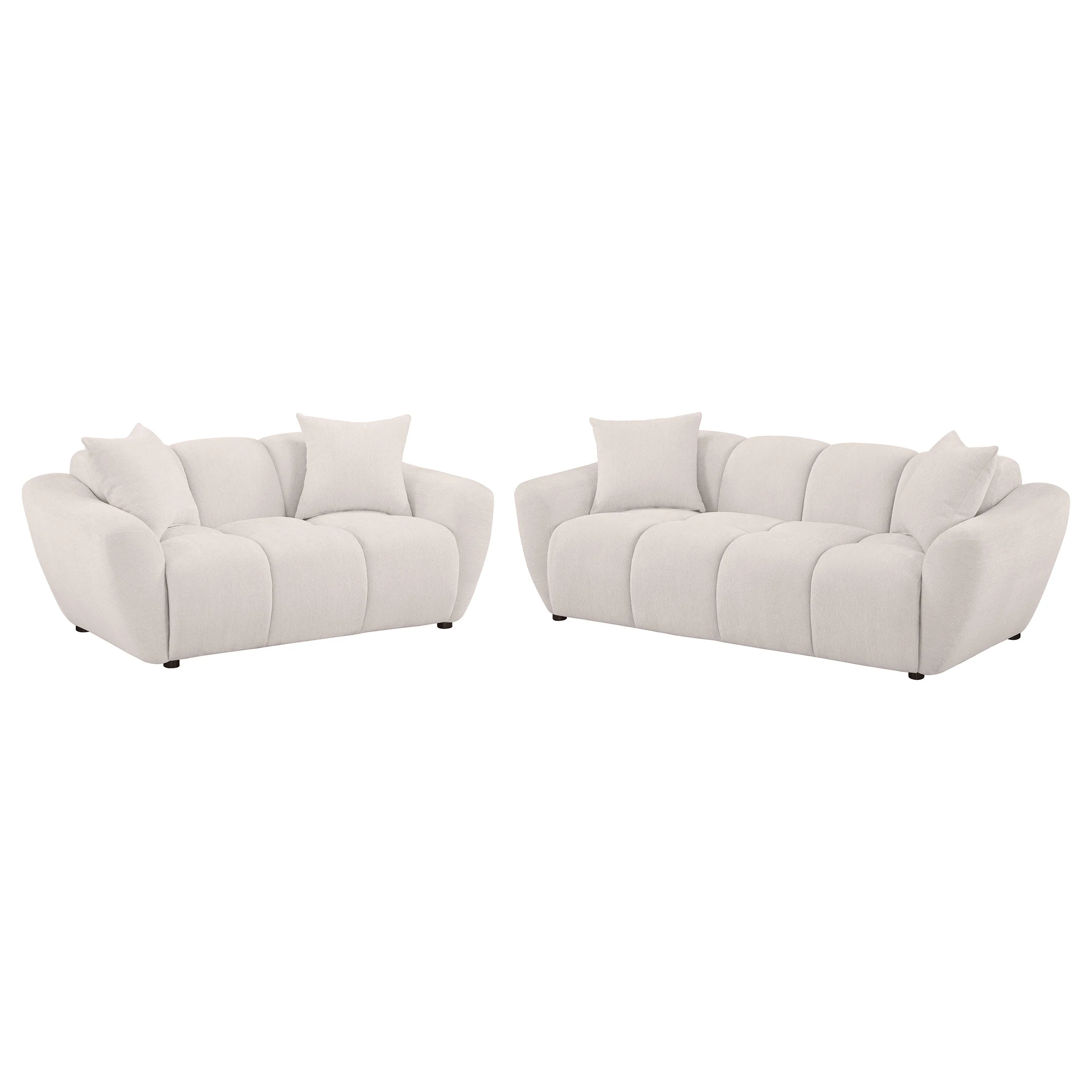 Destino 2-Piece Chenille Splayed Arm Sofa Set Greige - Image 2