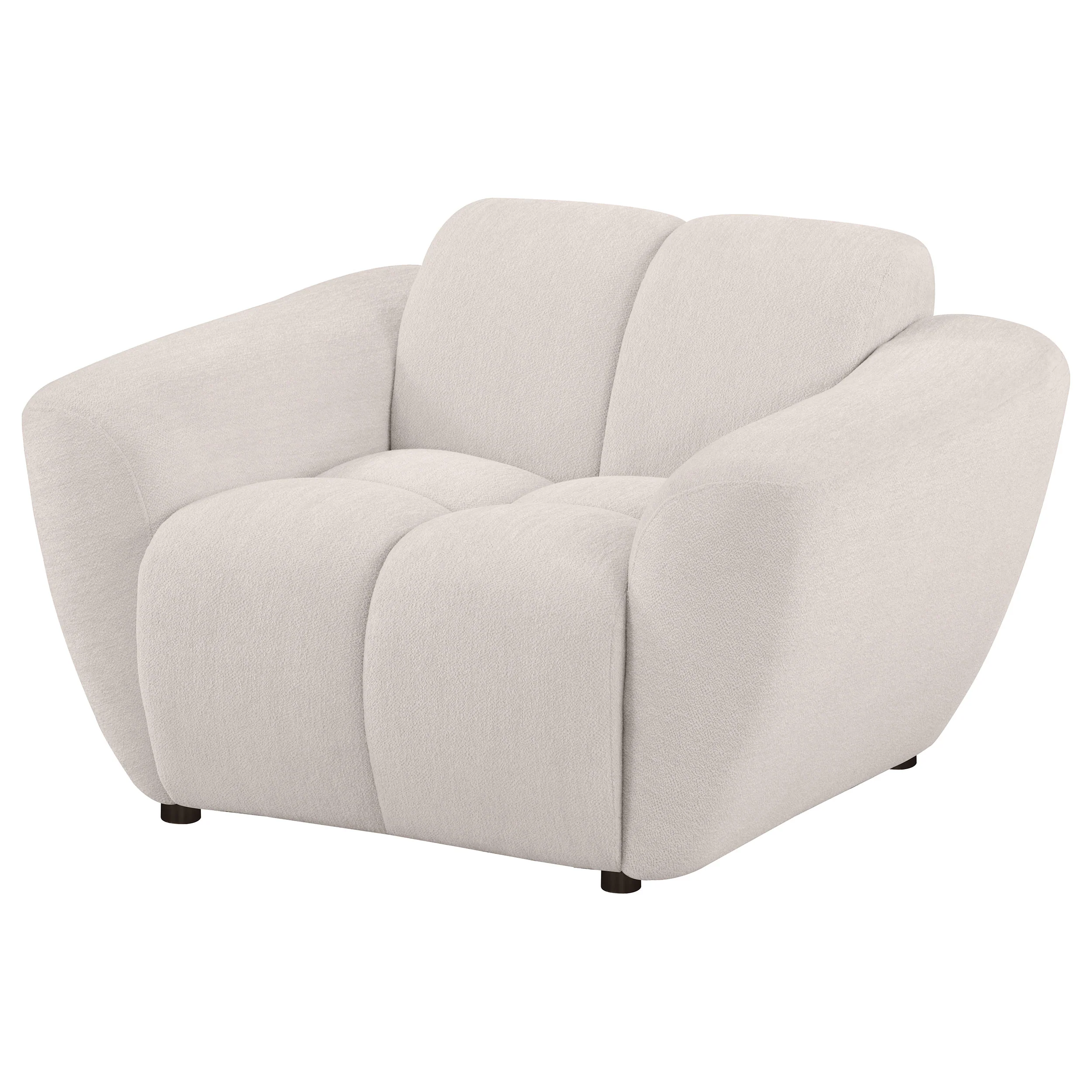 Destino Chenille Upholstered Splayed Arm Accent Chair Greige - Image 3
