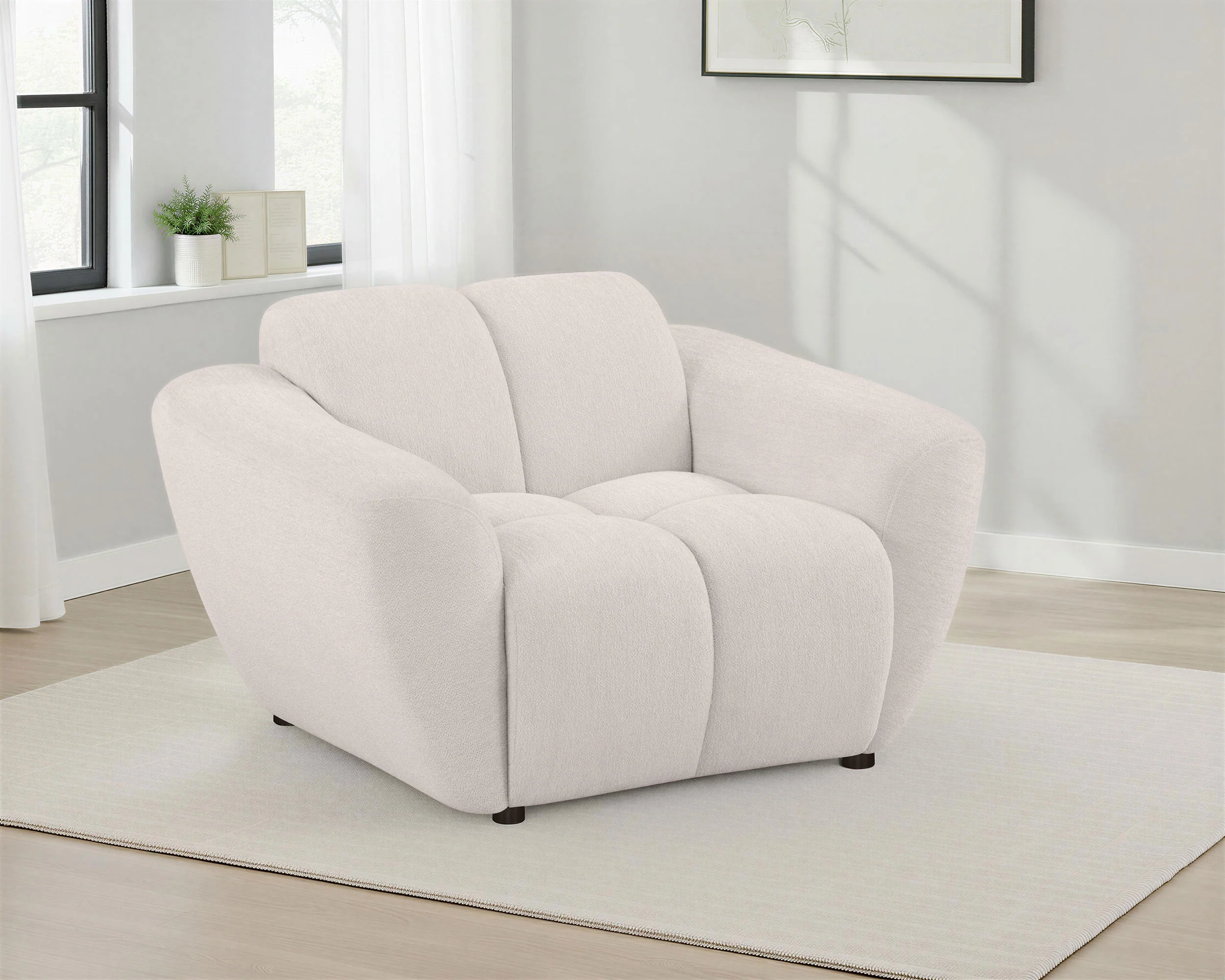Destino Chenille Upholstered Splayed Arm Accent Chair Greige - Image 4