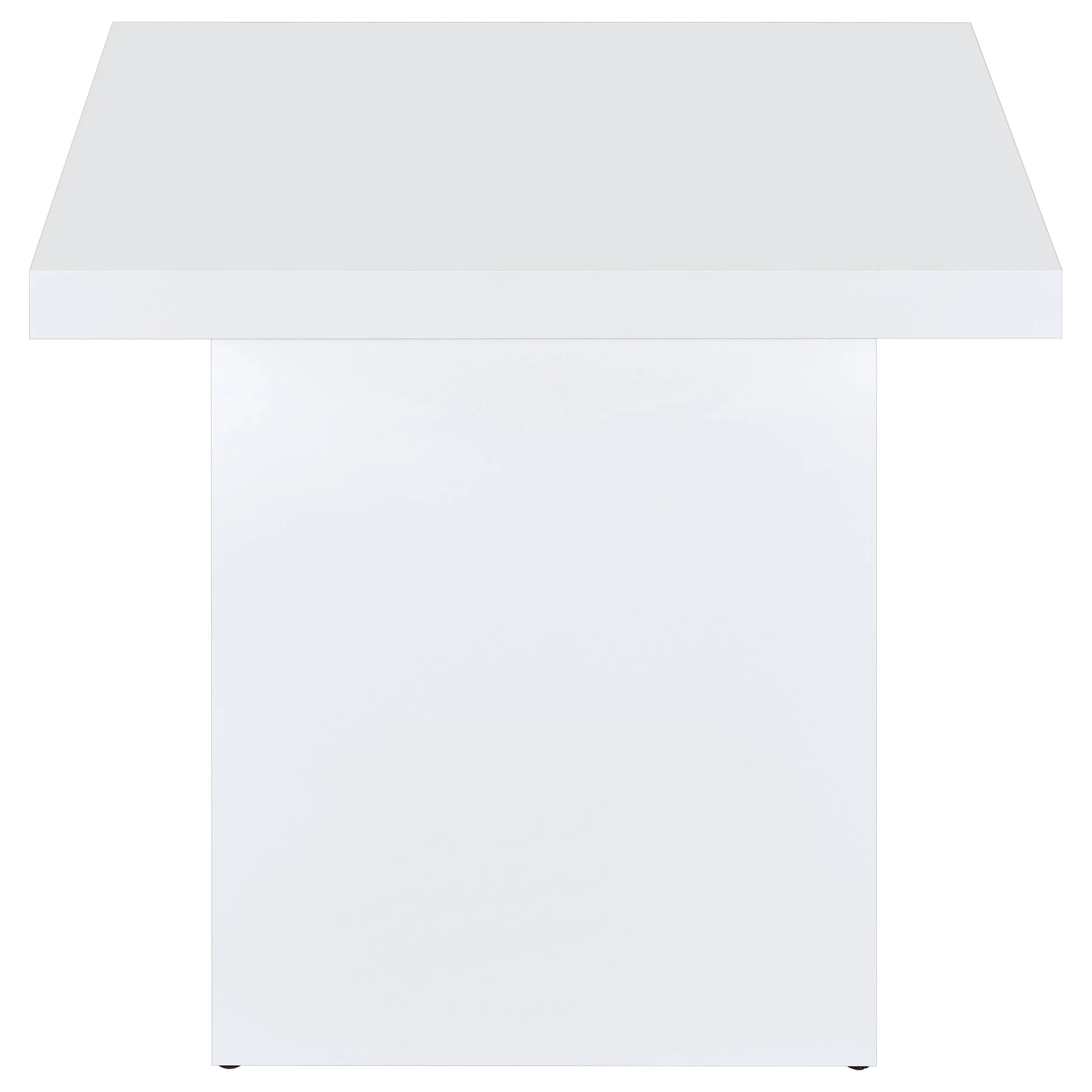 Devar 2-Piece Square Coffee End Table Set White High Gloss - Image 2