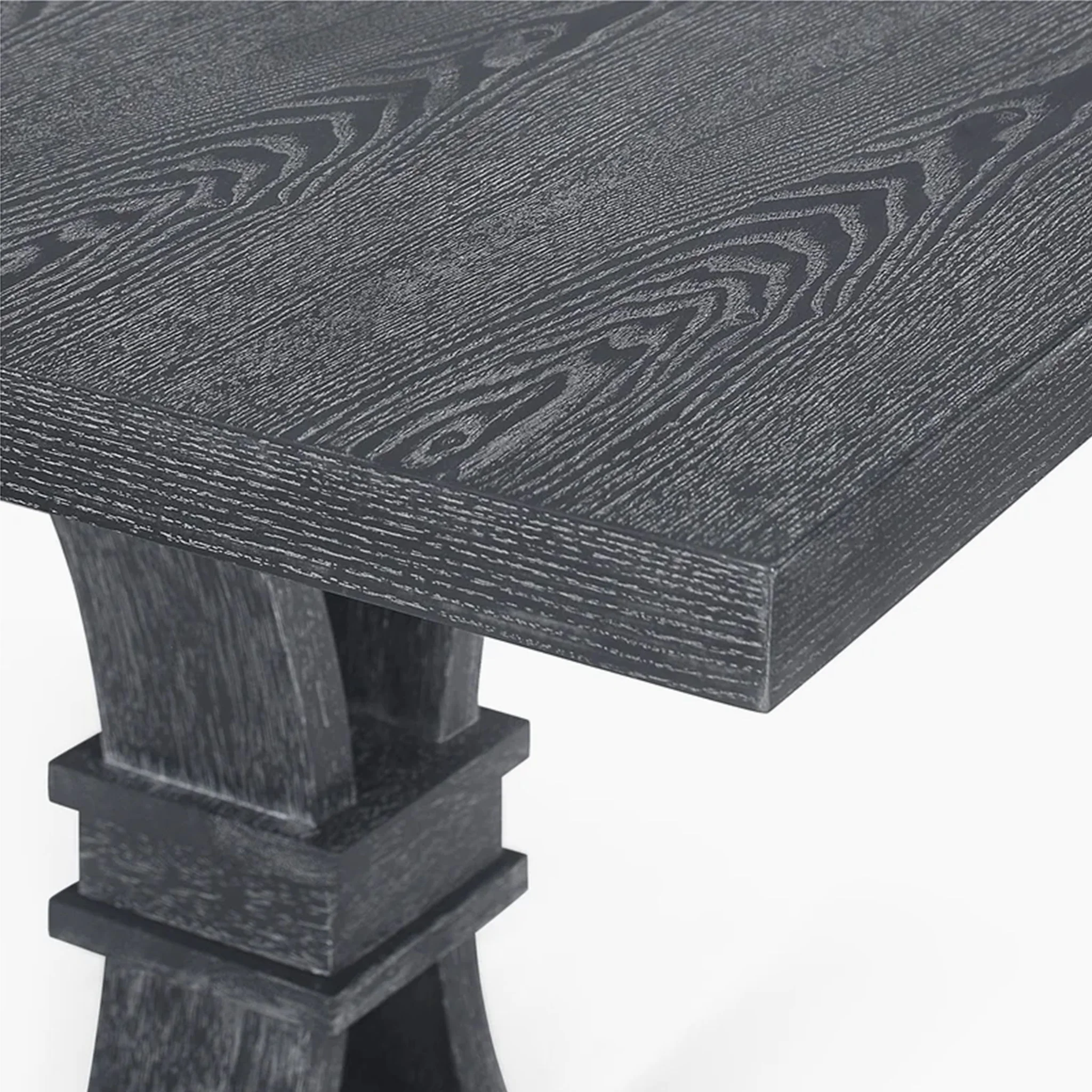 Devingo - Extendable Dining Table Rustic Style - Gray - Image 7