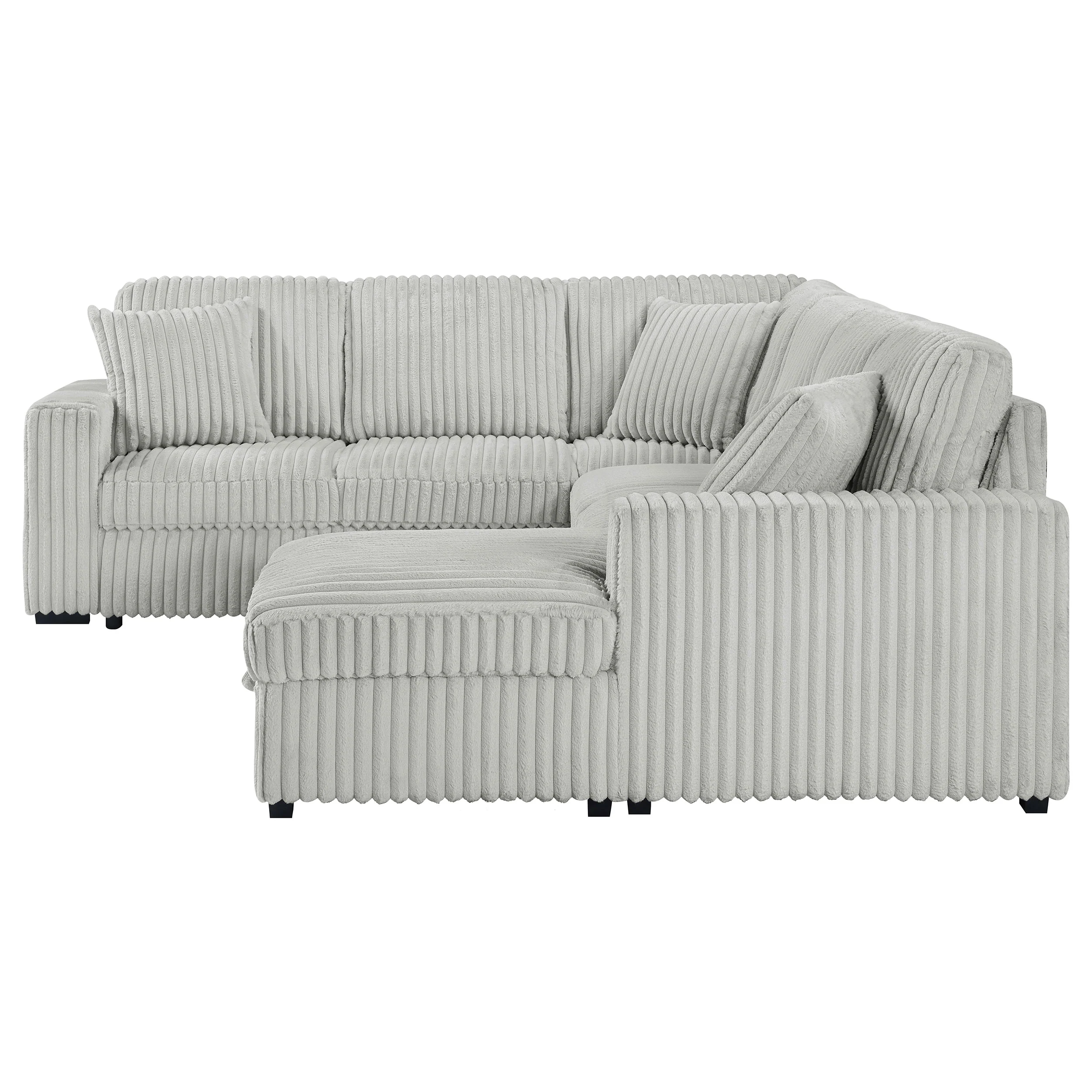 Devonshire Sleeper Sectional Sofa with Storage Chaise, Grey - Image 13