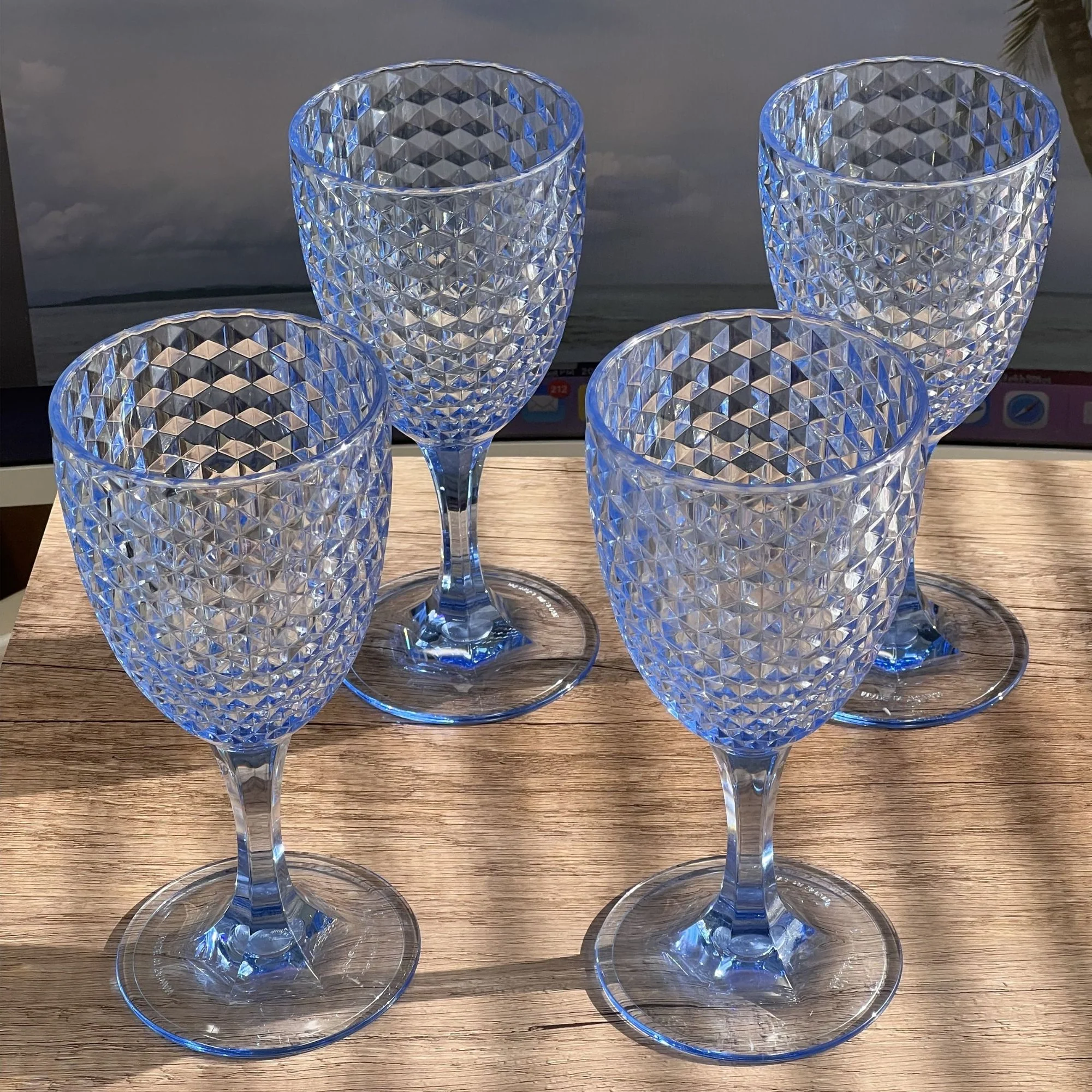 Diamond Cut Plastic Wine Glasses (Set of 4) - Image 13