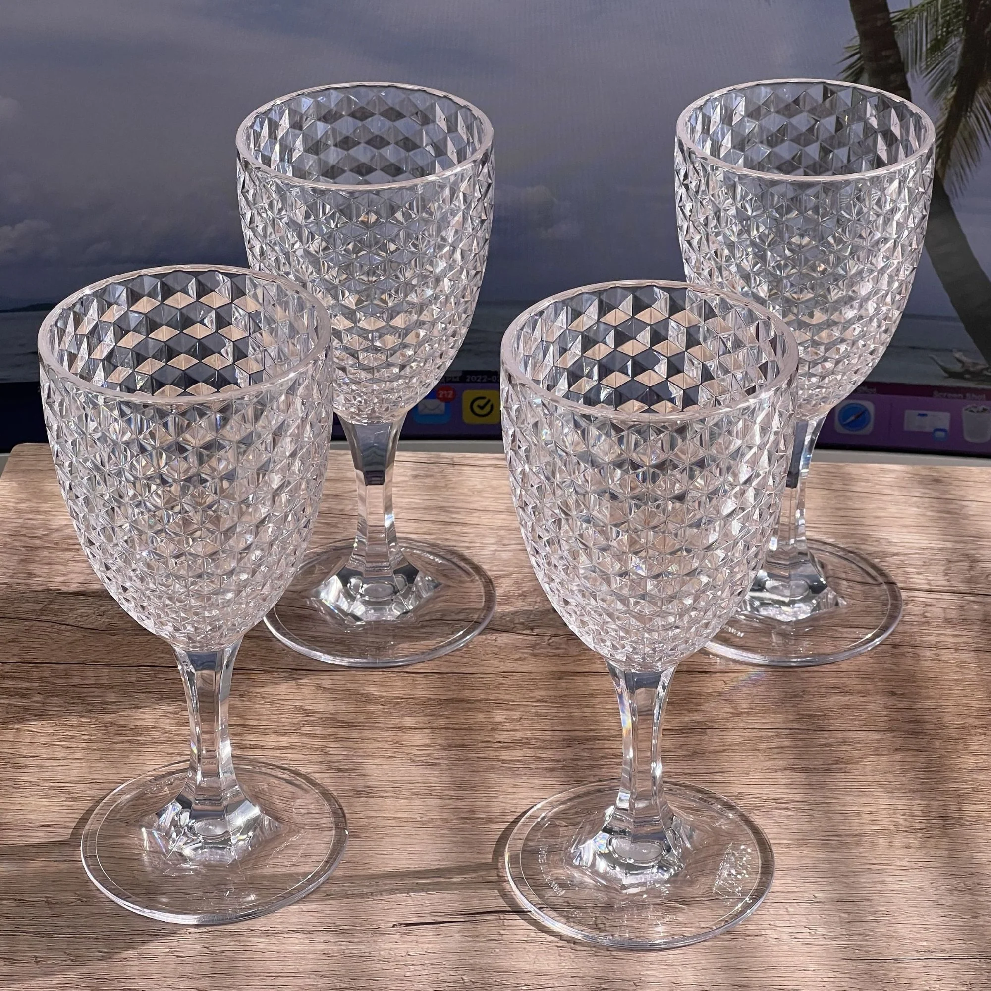 Diamond Cut Plastic Wine Glasses (Set of 4) - Image 16
