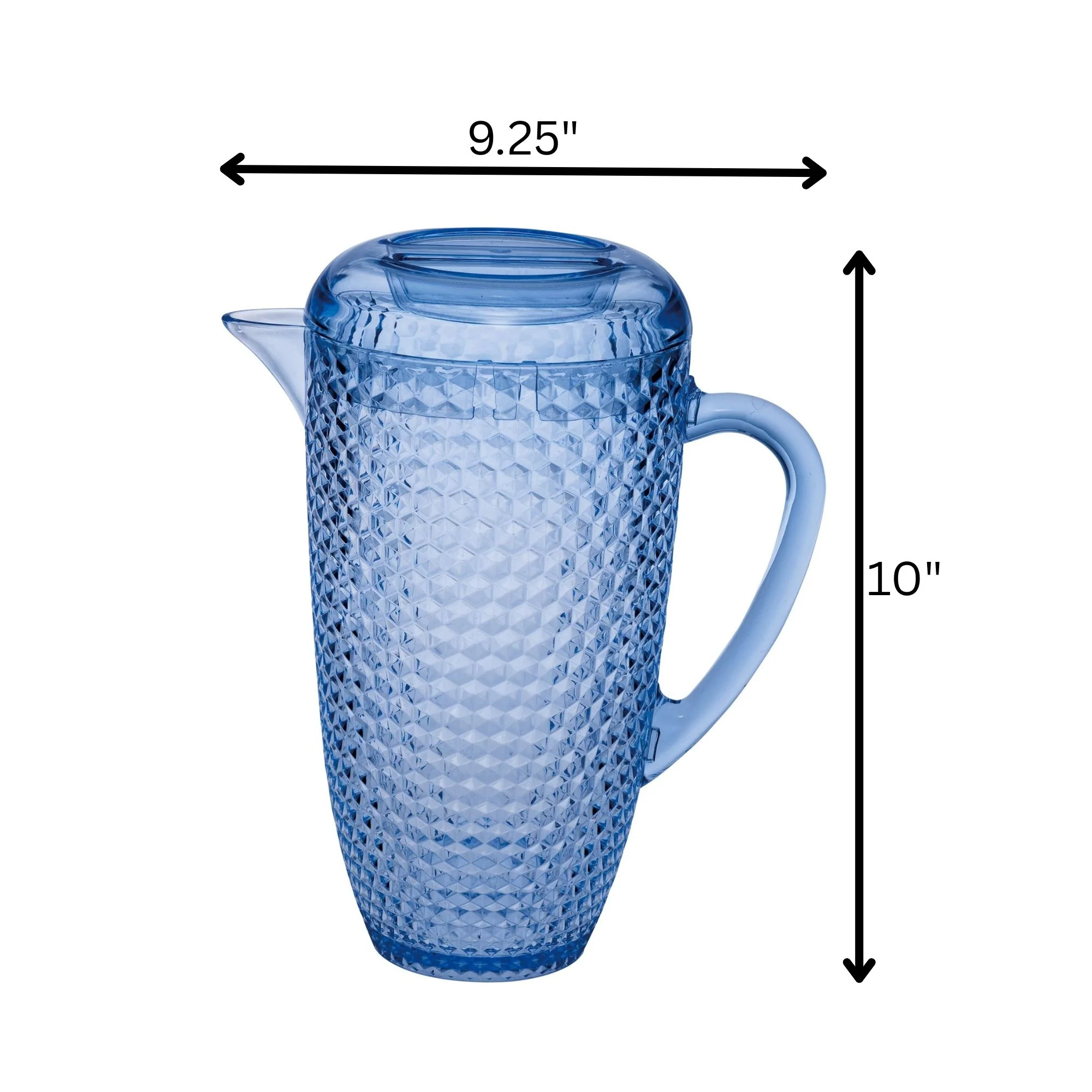 Diamond Cut Unbreakable Plastic Water Pitcher With Lid - Image 12