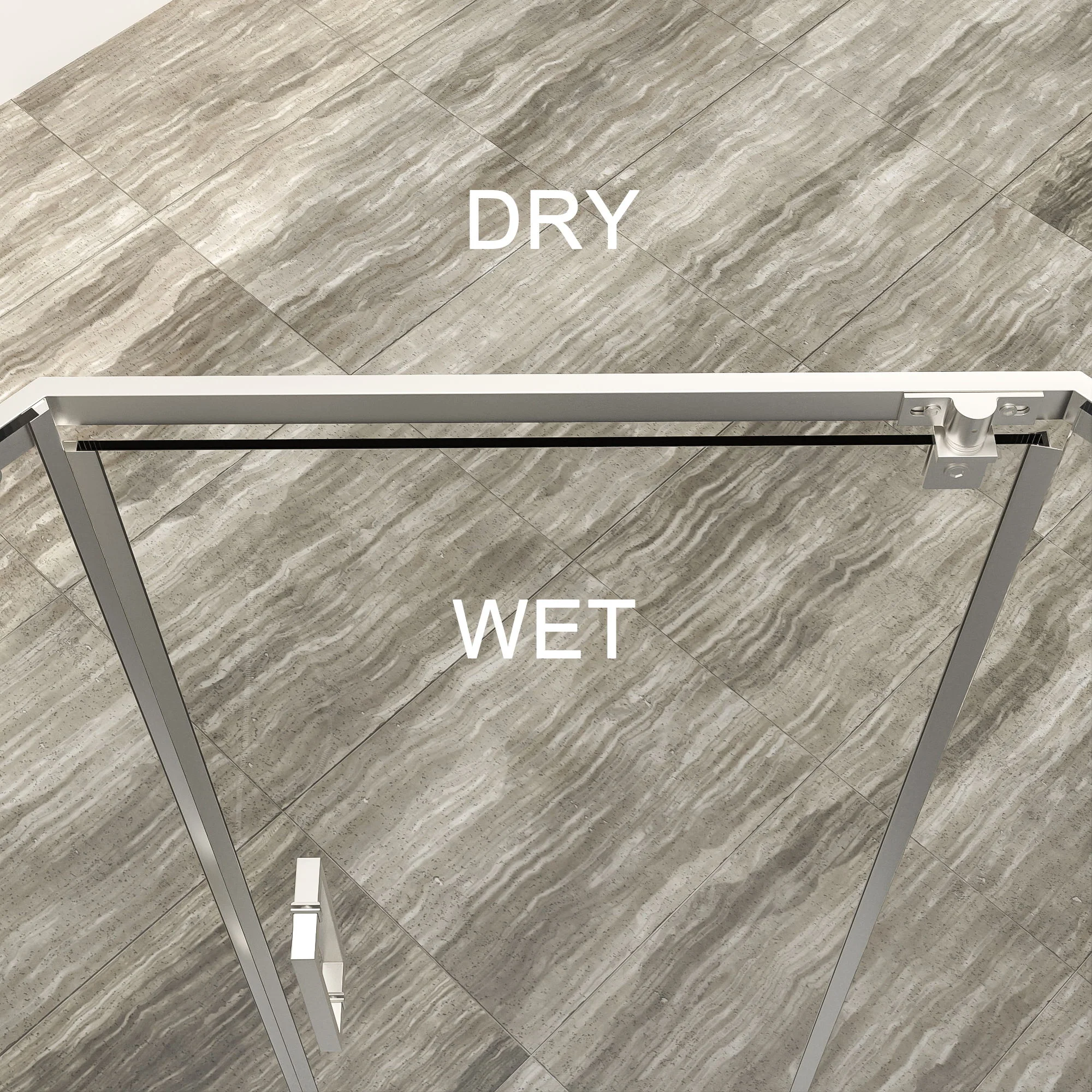 Diamond Shaped Corner Shower Door, Inward Sliding, Stainless Steel Frame - Image 13