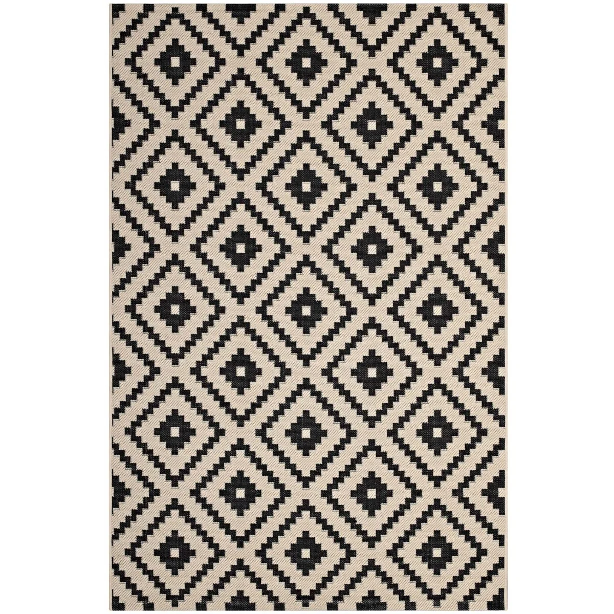 Diamond Trellis Indoor/Outdoor Area Rug - Durable All-Weather, Easy-Care Geometric Accent - Image 9