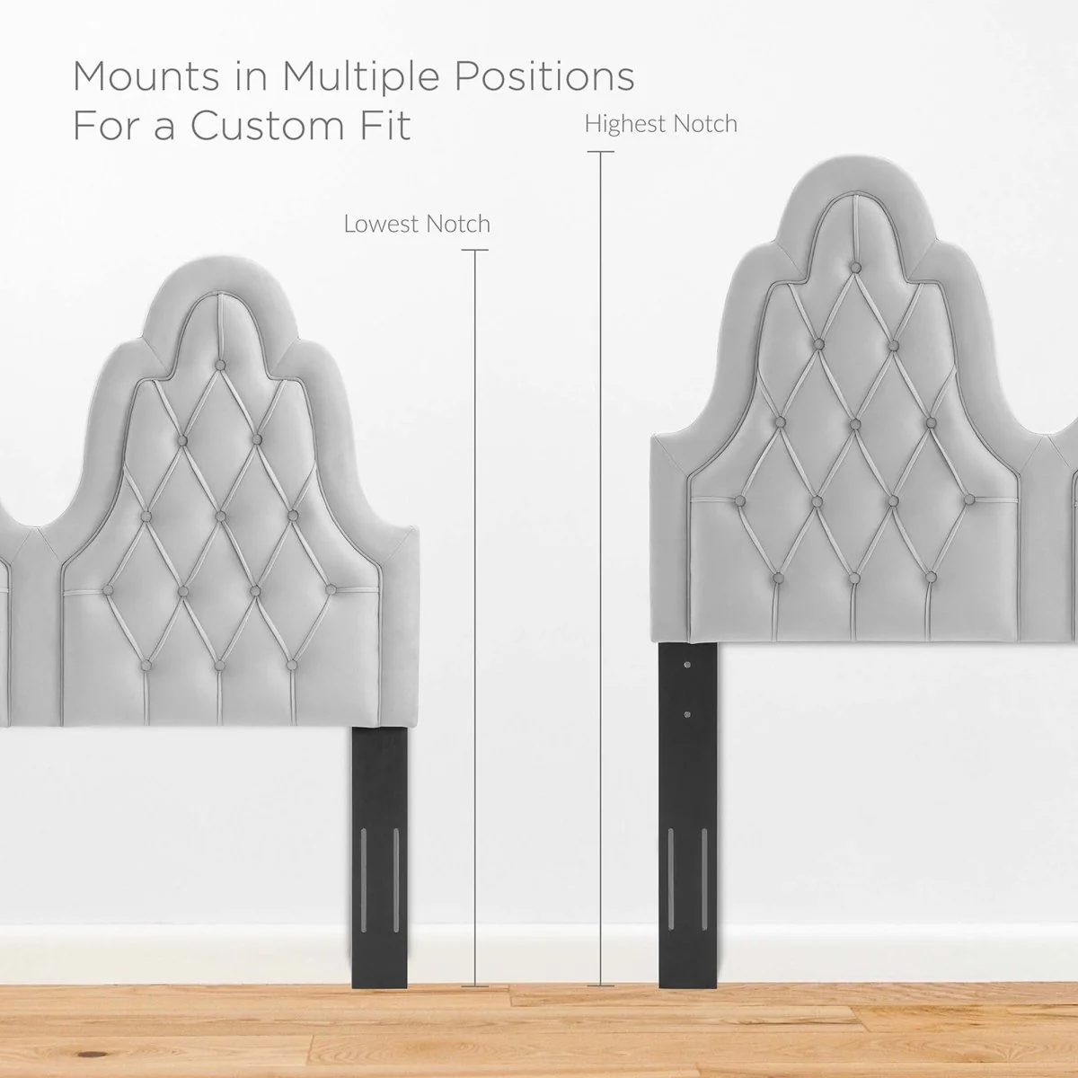 Diamond Tufted Performance Velvet Platform Bed with French Piping - Image 3