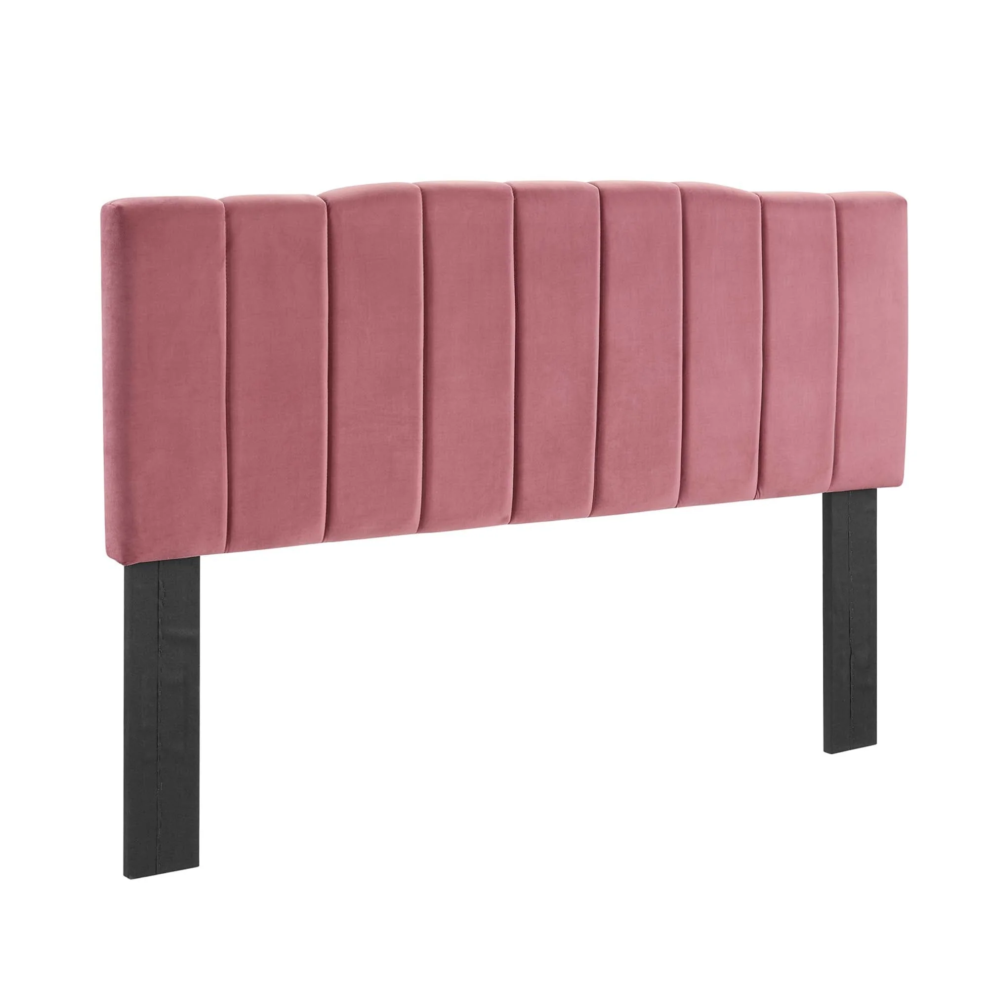 Channel Tufted Upholstered Headboard with Performance Velvet - Image 7