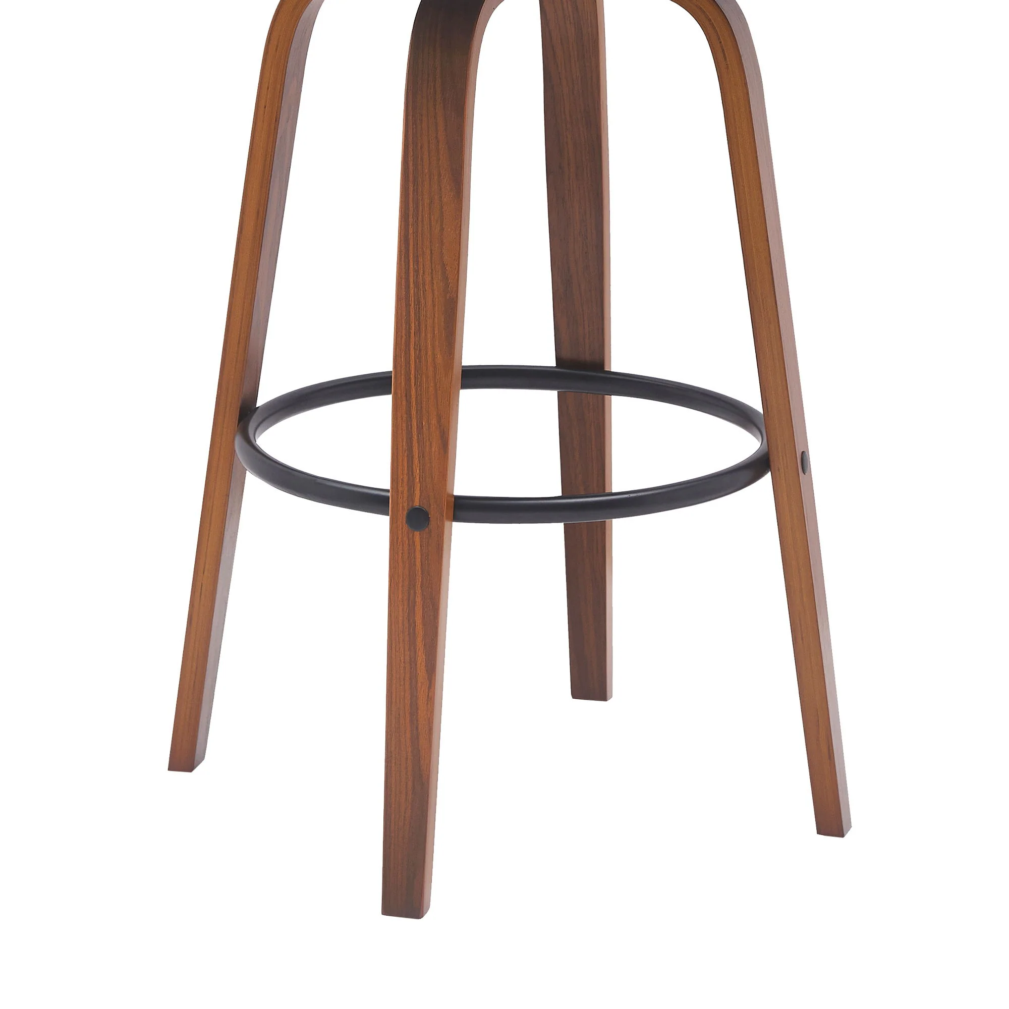 Diana - Swivel Walnut Wood Faux Leather Counter Stool - Image 29