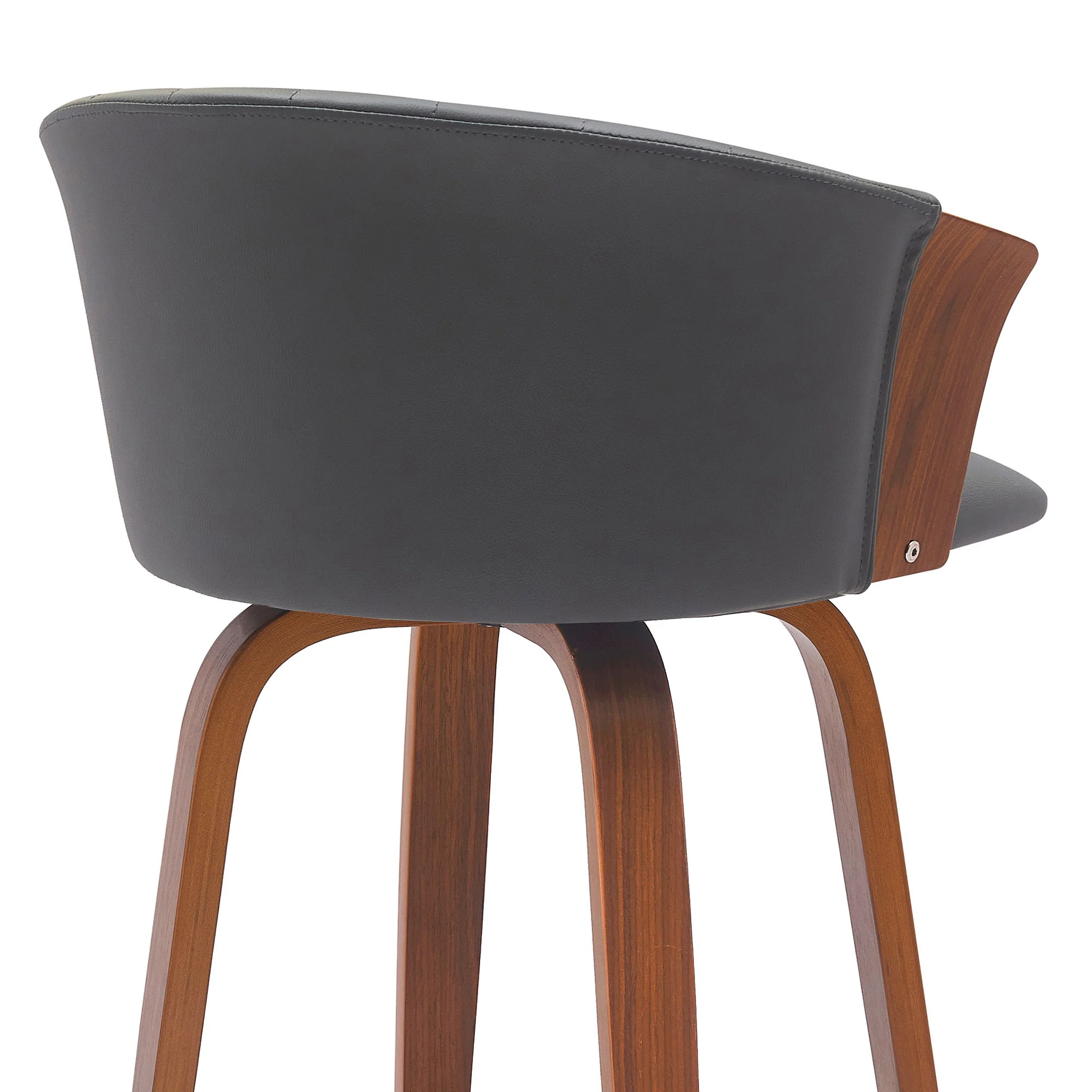 Diana - Swivel Walnut Wood Faux Leather Counter Stool - Image 32