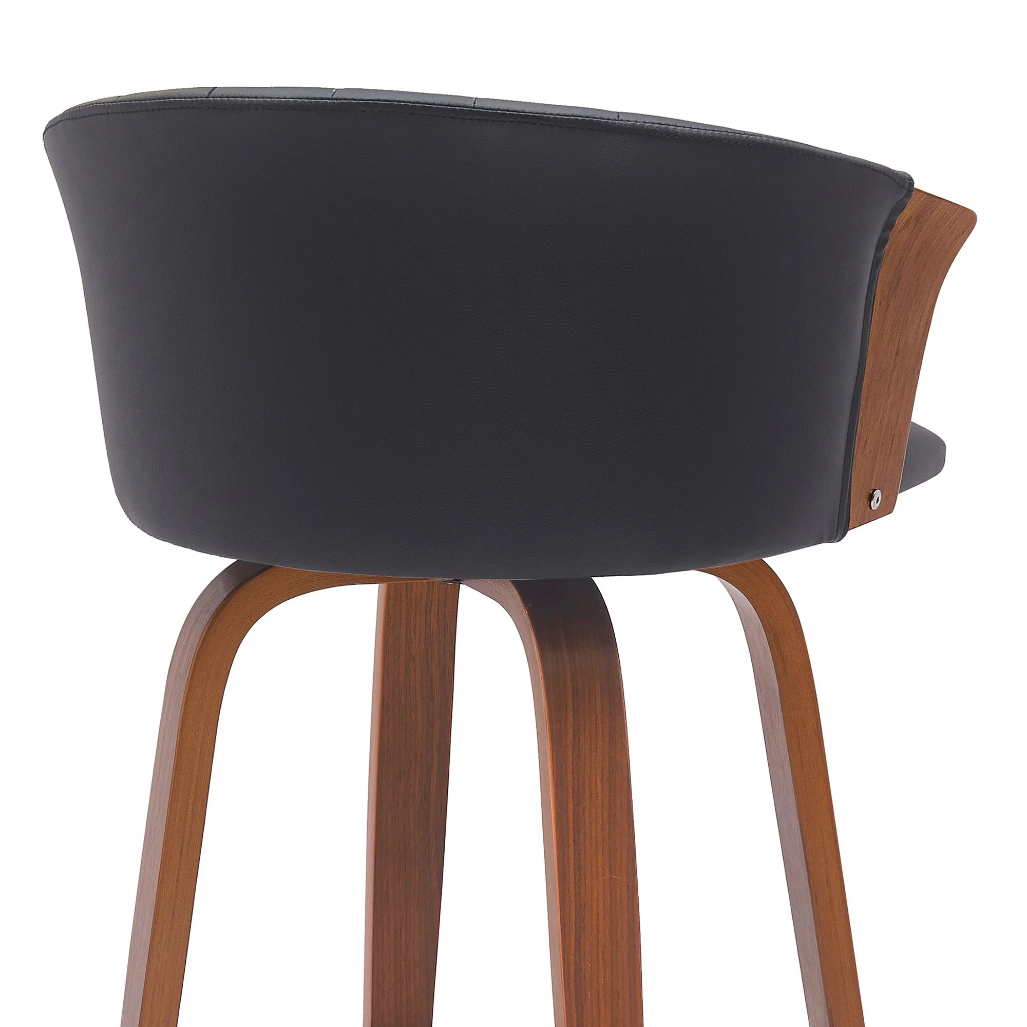 Diana - Swivel Walnut Wood Faux Leather Counter Stool - Image 33
