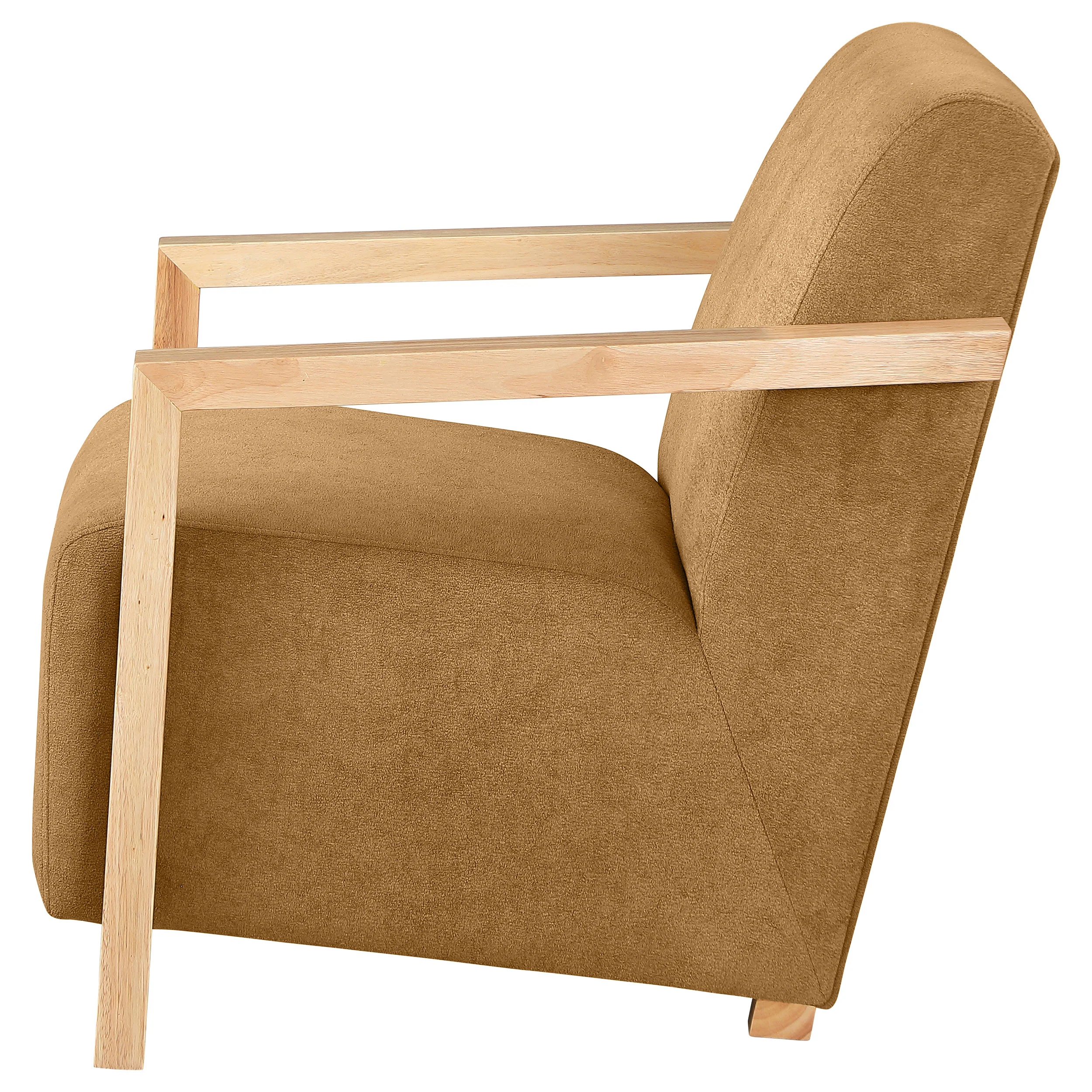 Diego Upholstered Accent Arm Chair with Wood Arms Honey - Image 2