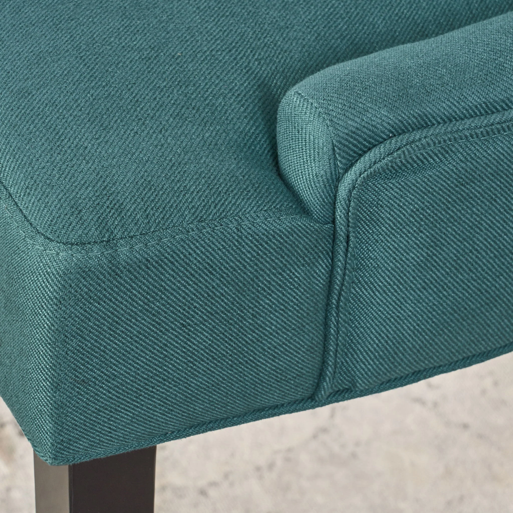 Dining Chair (Set of 2) With Upholstered Diamond Tufting And Espresso Birch Legs - Teal - Image 6