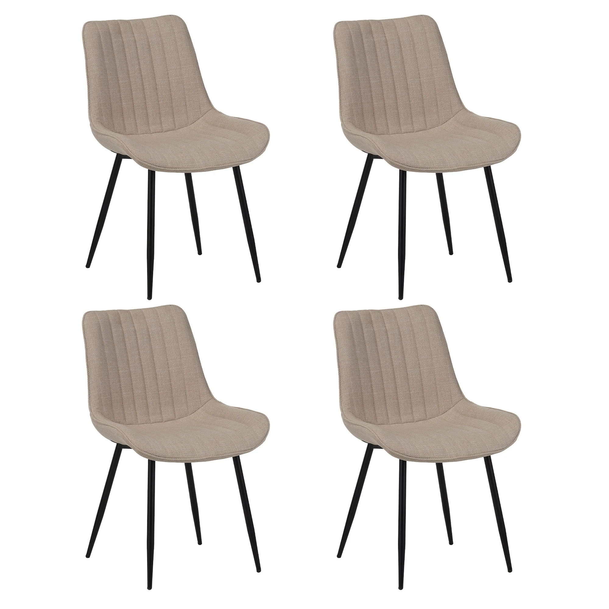 Dining Chair Set With Padded Backrests (Set of 4) - Beige - Image 6