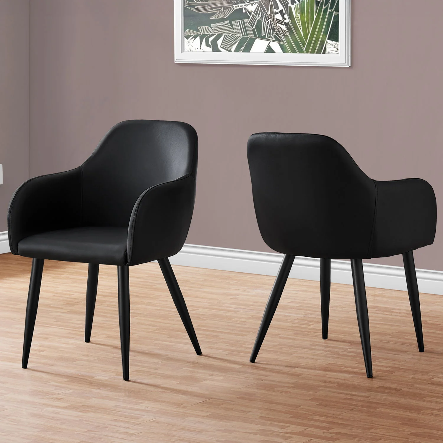 Dining Chair Side, Upholstered For Dining Room, Contemporary & Modern (Set of 2) - Image 3