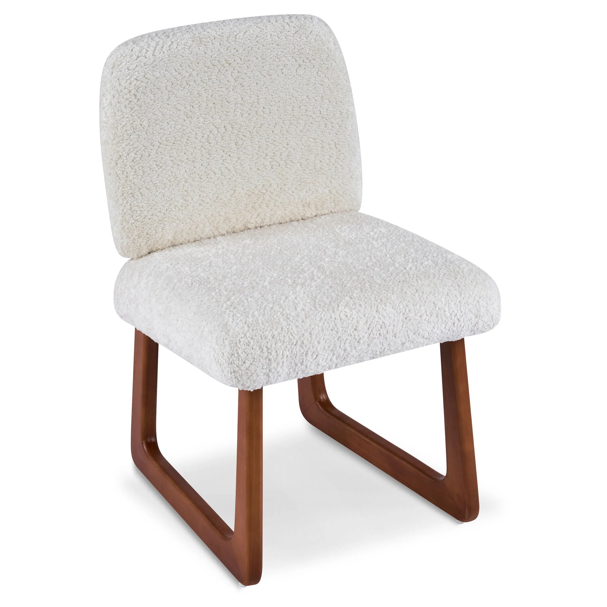 Dining Chair With Curved Legs (Set of 2) - Beige / Brown - Image 9