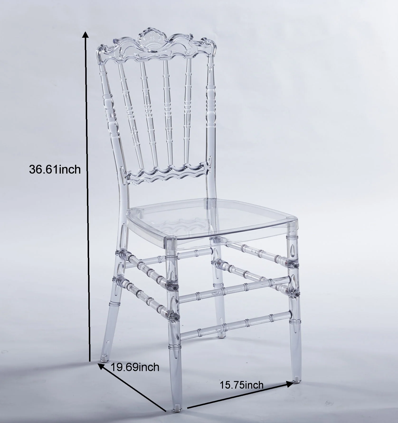 Dining Chair With Plastic Seat, Welding Chair (Set of 4) - Transparent - Image 7