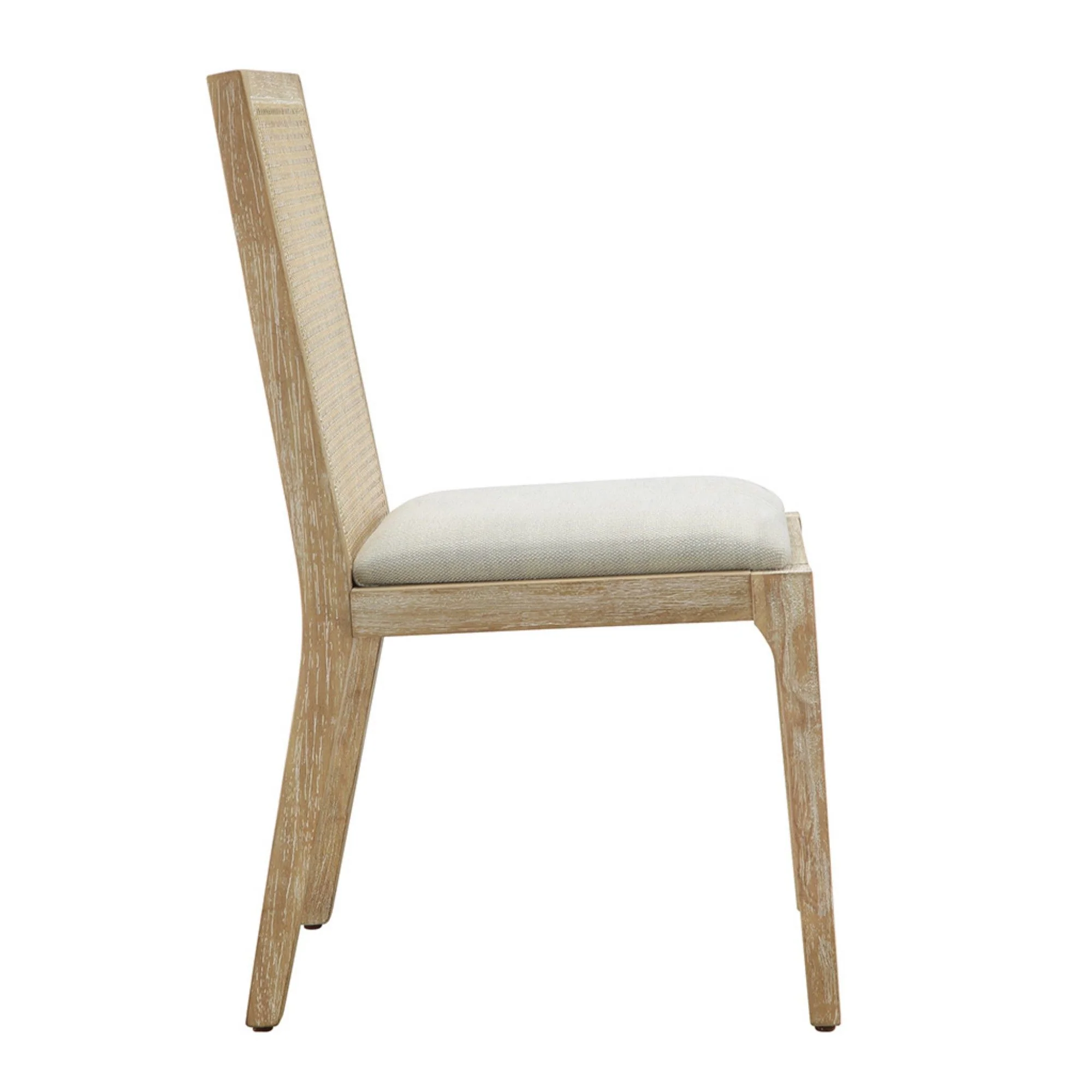 Dining Chair With Synthetic Cane Back And Upholstered Seat (Set of 2) - Natural - Image 8