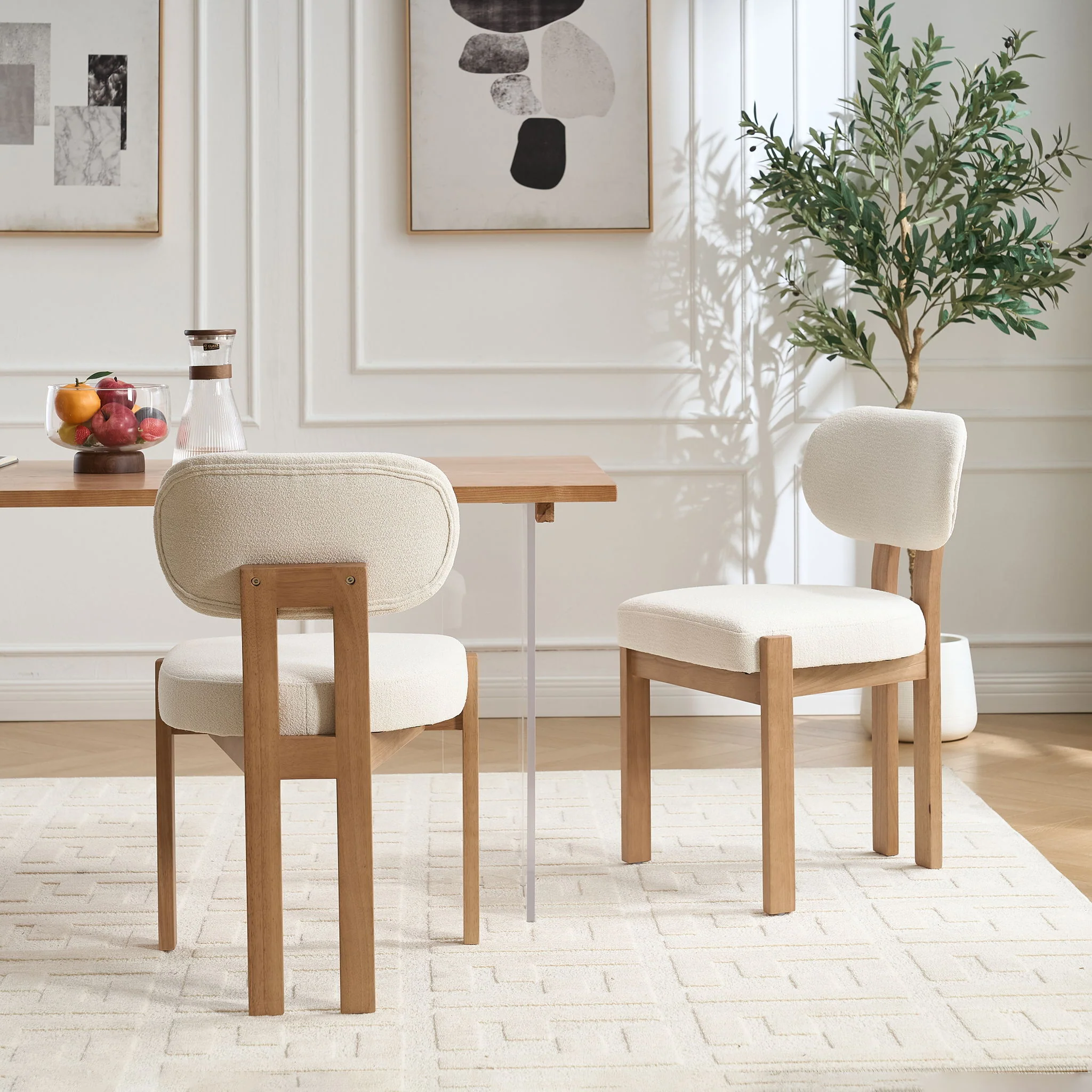 Dining Chairs With Ergonomic Backrest And Adjustable Feet (Set of 2) - Image 16
